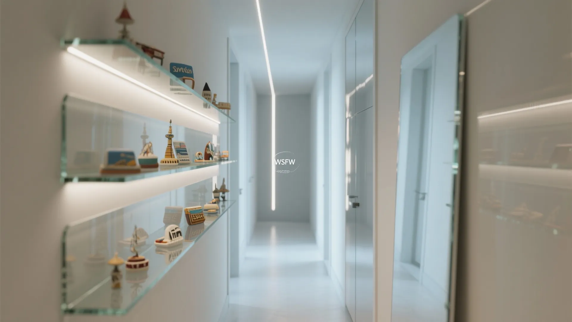 Minimalist Glass Display Shelves