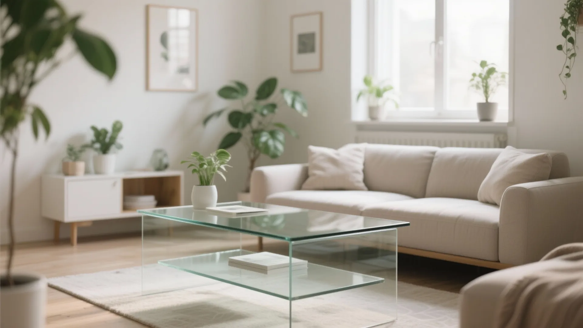 1. Minimalist Glass Coffee Table
