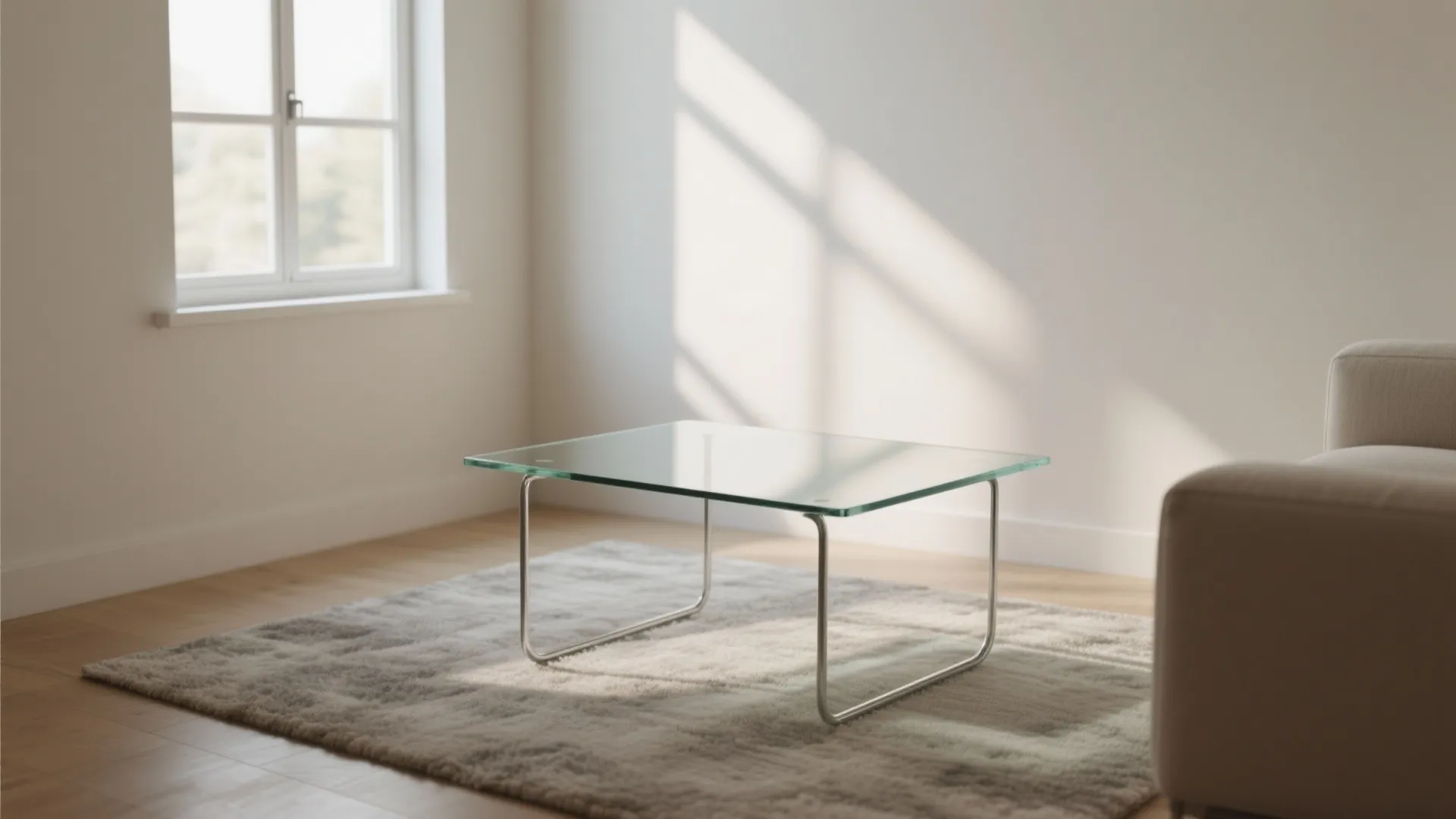Minimalist Glass Corner Table