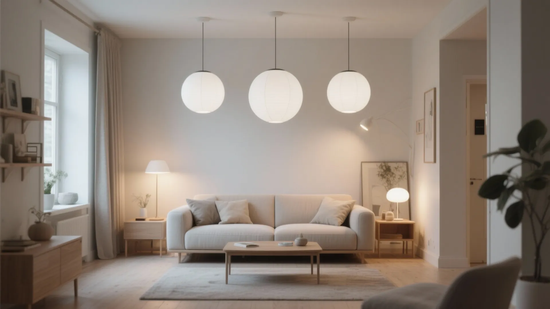 1. Minimalist Globe Pendant Cluster