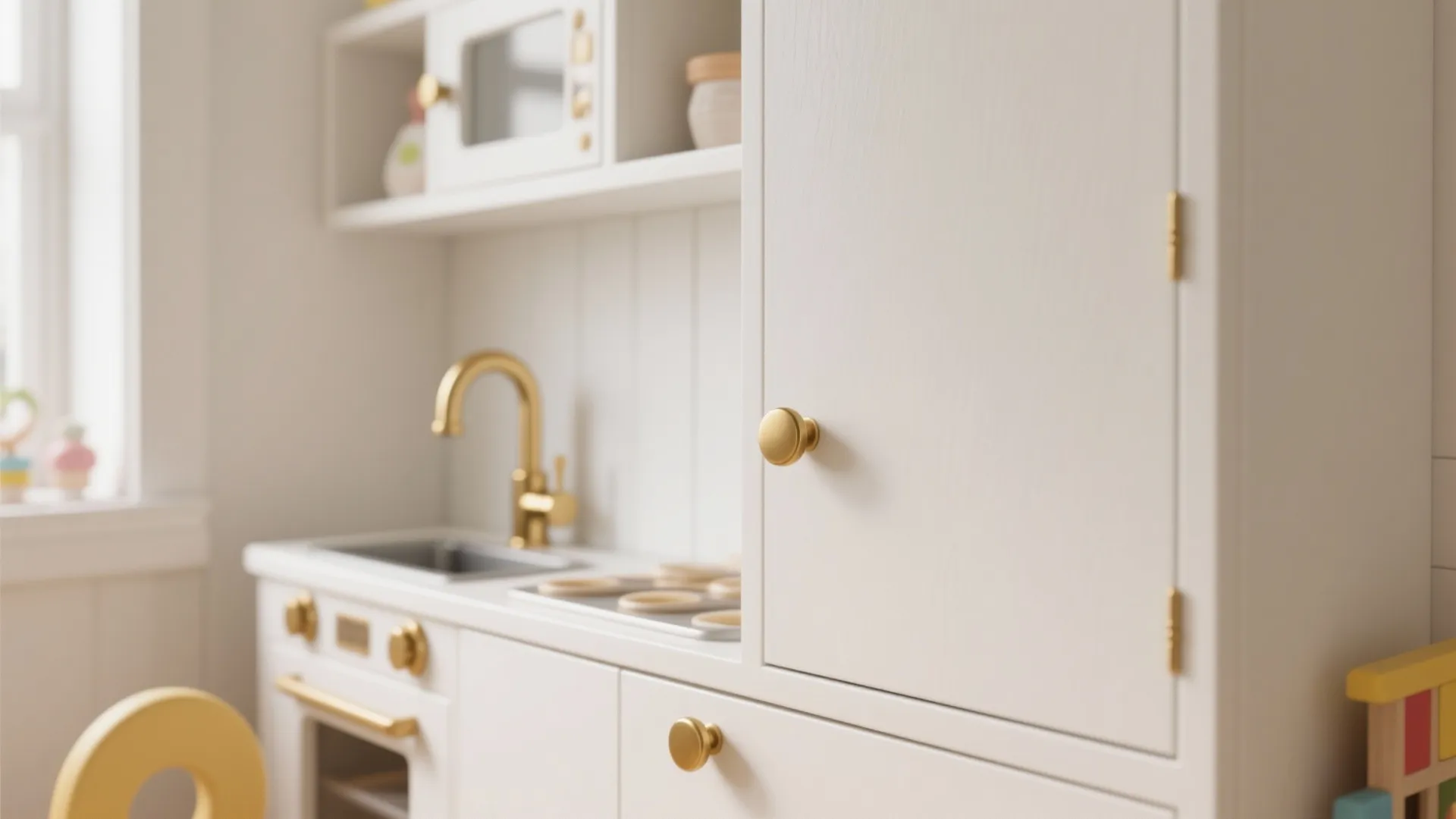 1. Minimalist white with matte gold hardware