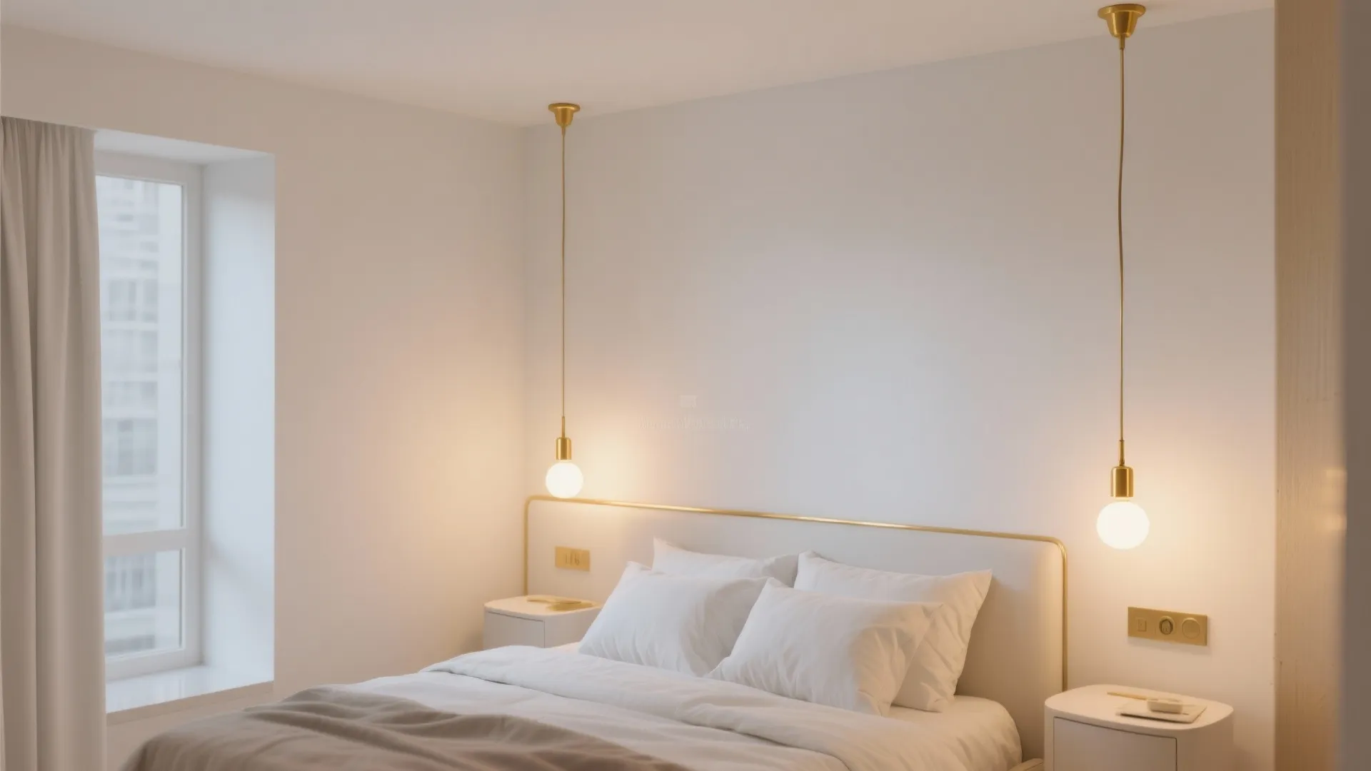 5. Minimalist Gold Lighting for Warmth