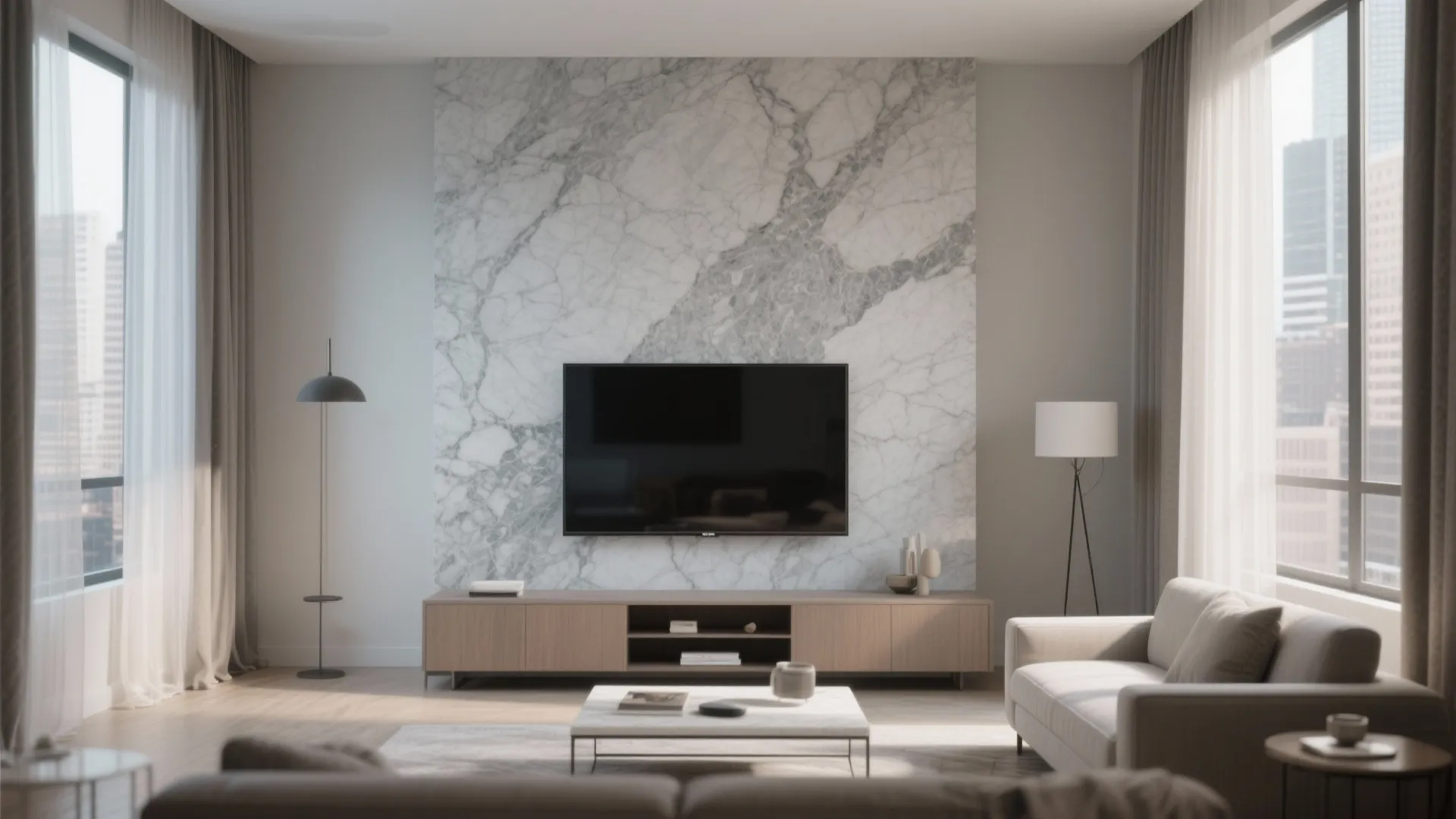 Elegant Minimalist Granite Accent Wall