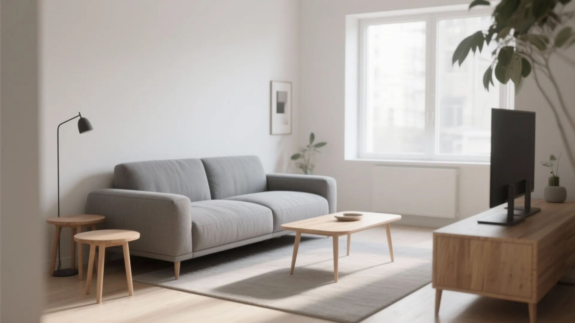 1. Minimalist Gray Sofa with Clean Lines