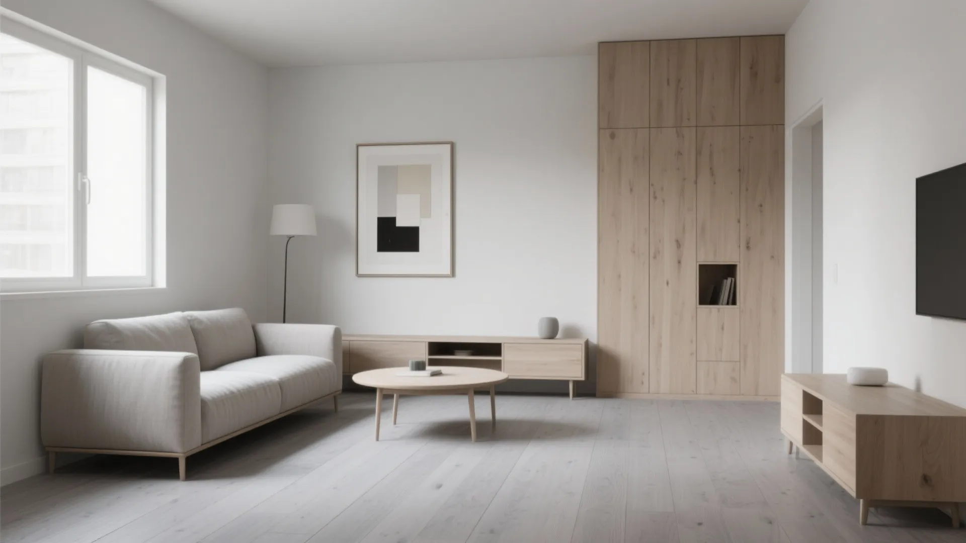 1. Minimalist Gray Wood Floors