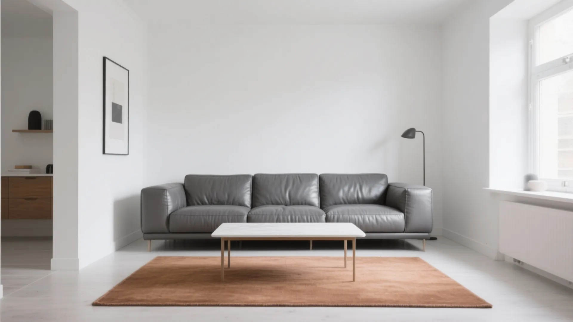 1. Minimalist Contrast with White Walls