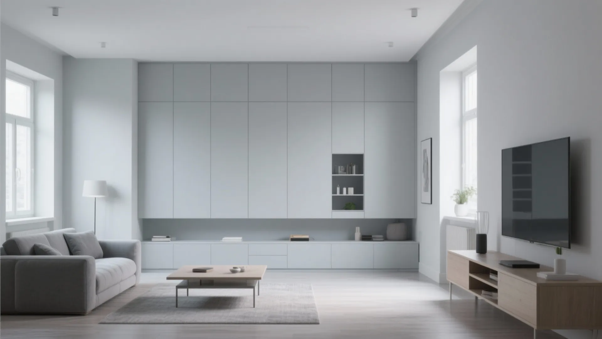 1. Minimalist Grey with Smart Storage