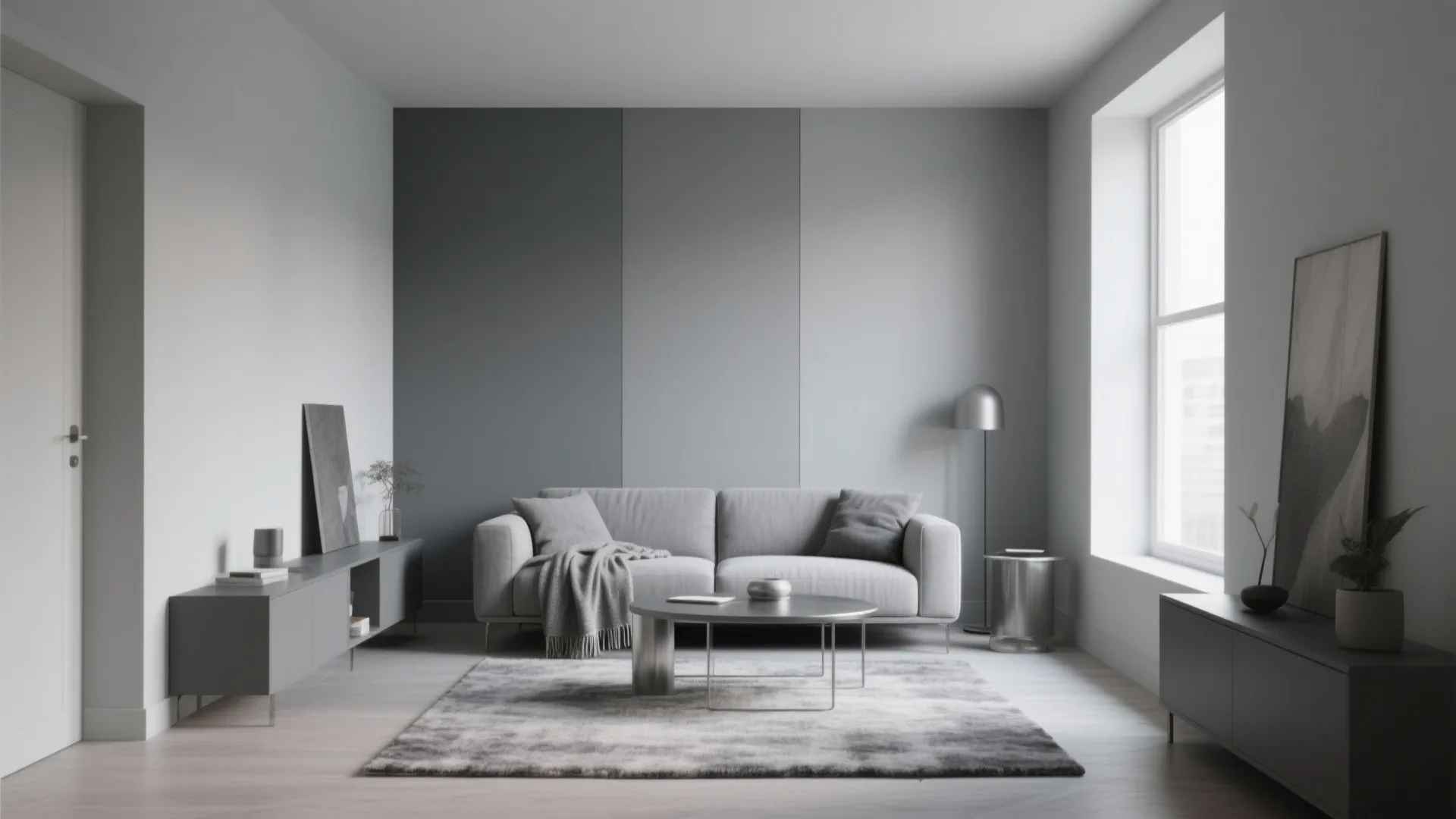 1. Minimalist Grey Palette with Textural Layers