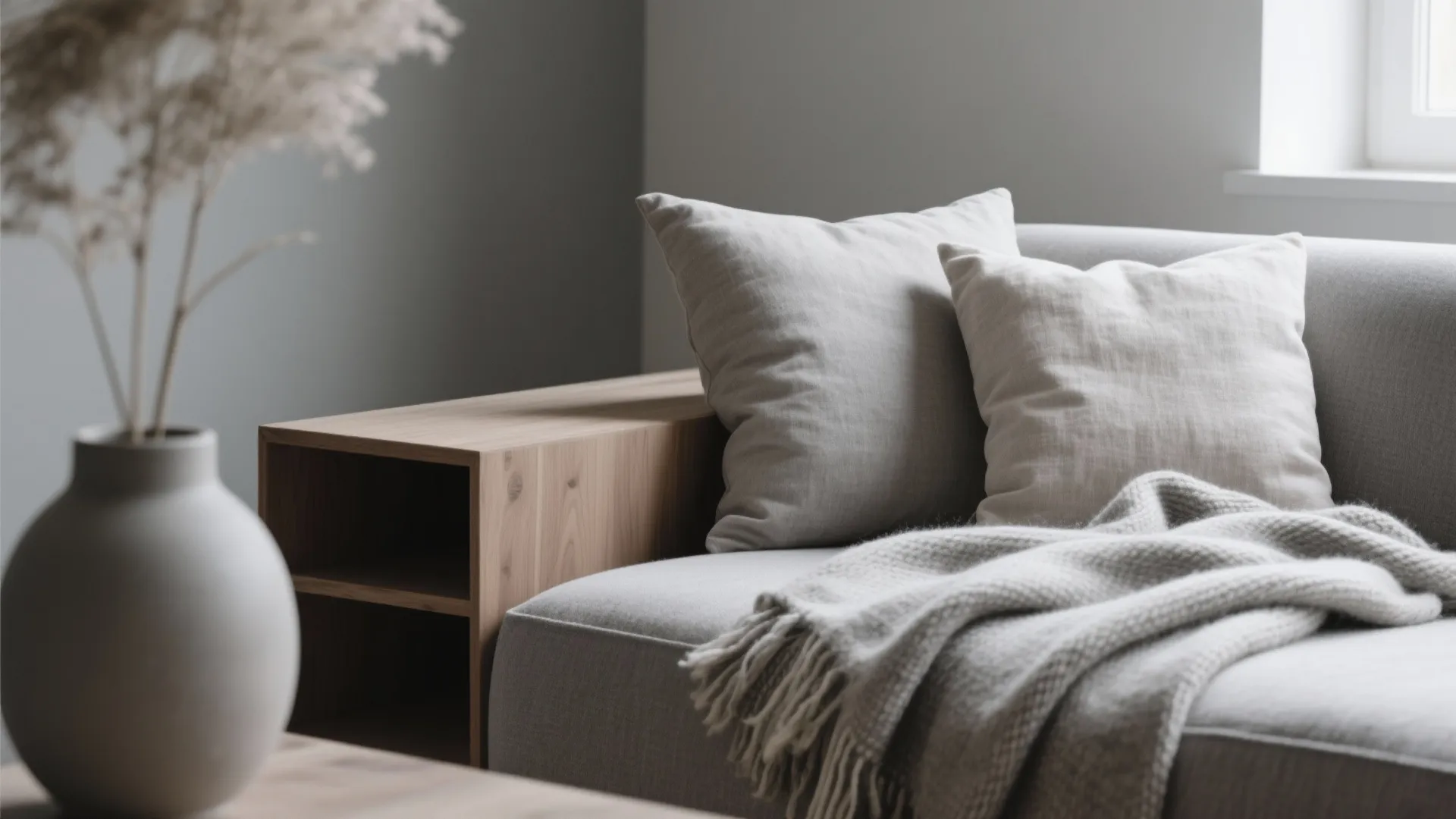 1. Minimalist Grey Palette with Layered Textures