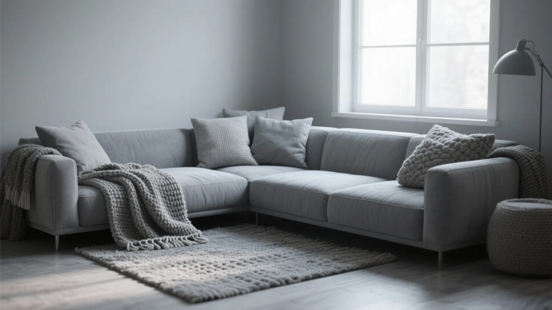 1. Minimalist Grey Palette with Layered Textures