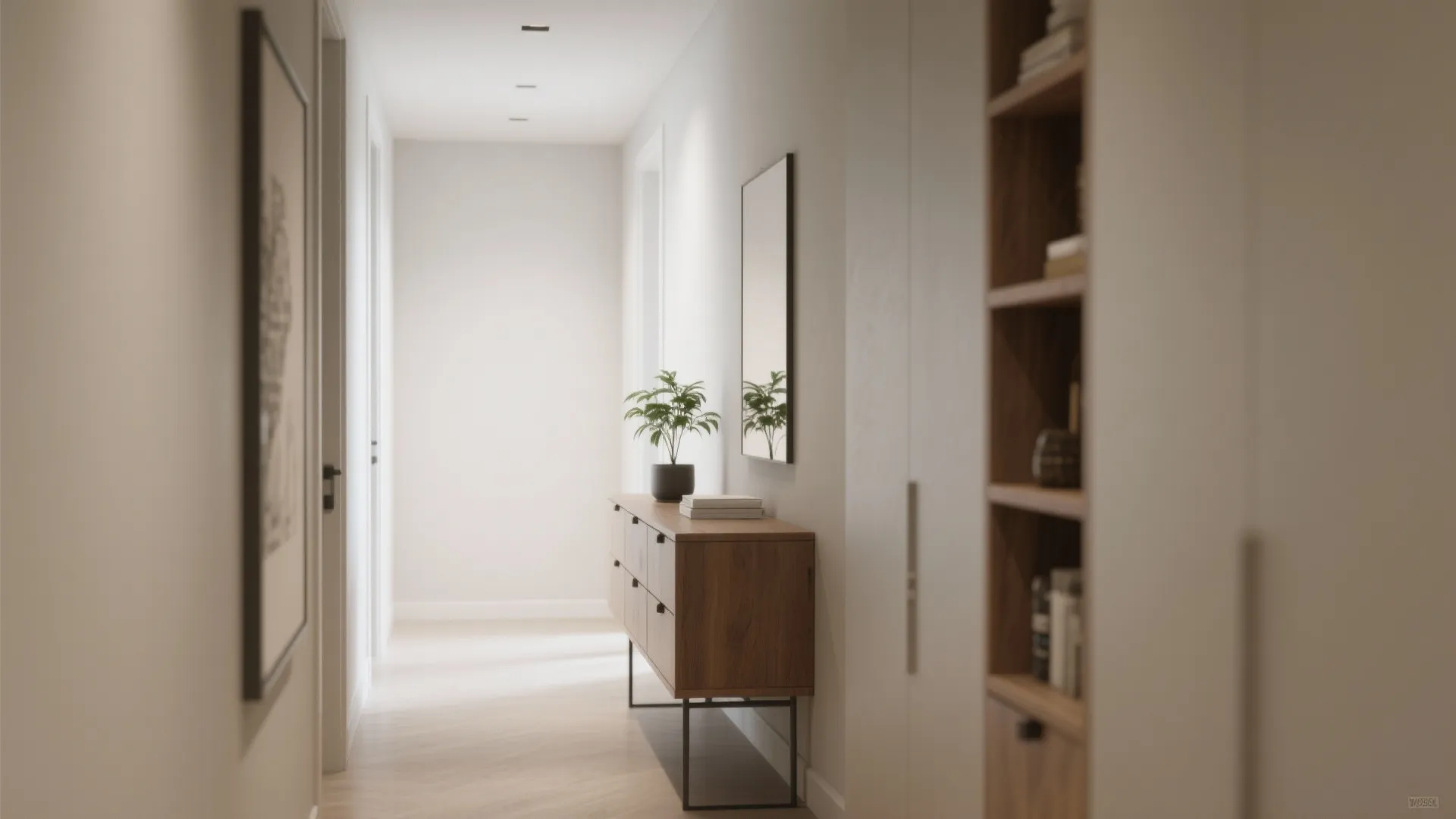 Minimalist Hallway Storage