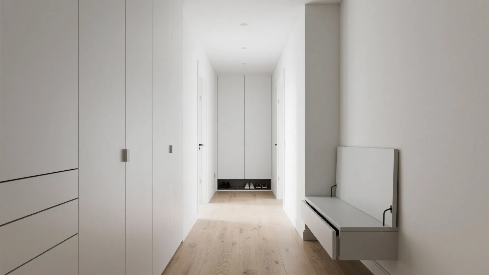 Minimalist Hallway Storage that Disappears