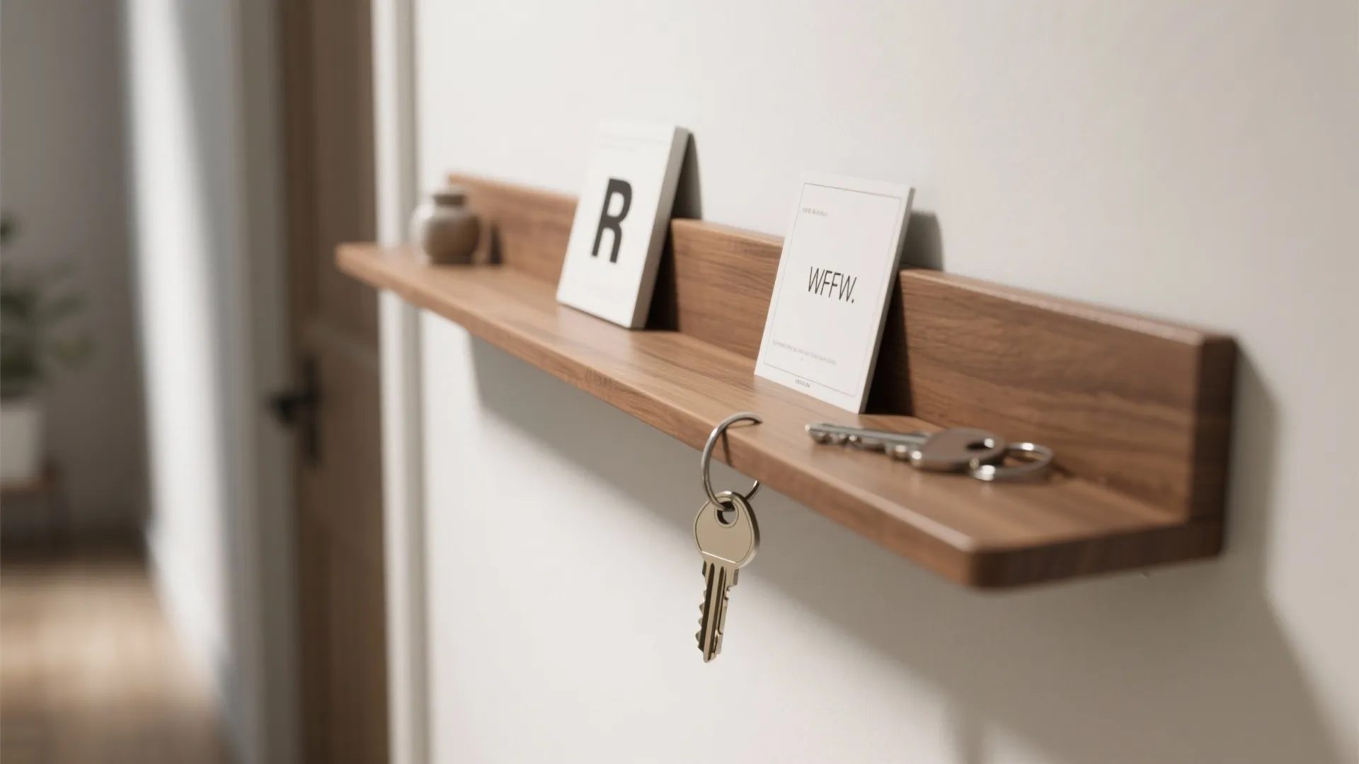 Minimalist Hallway Shelf Design