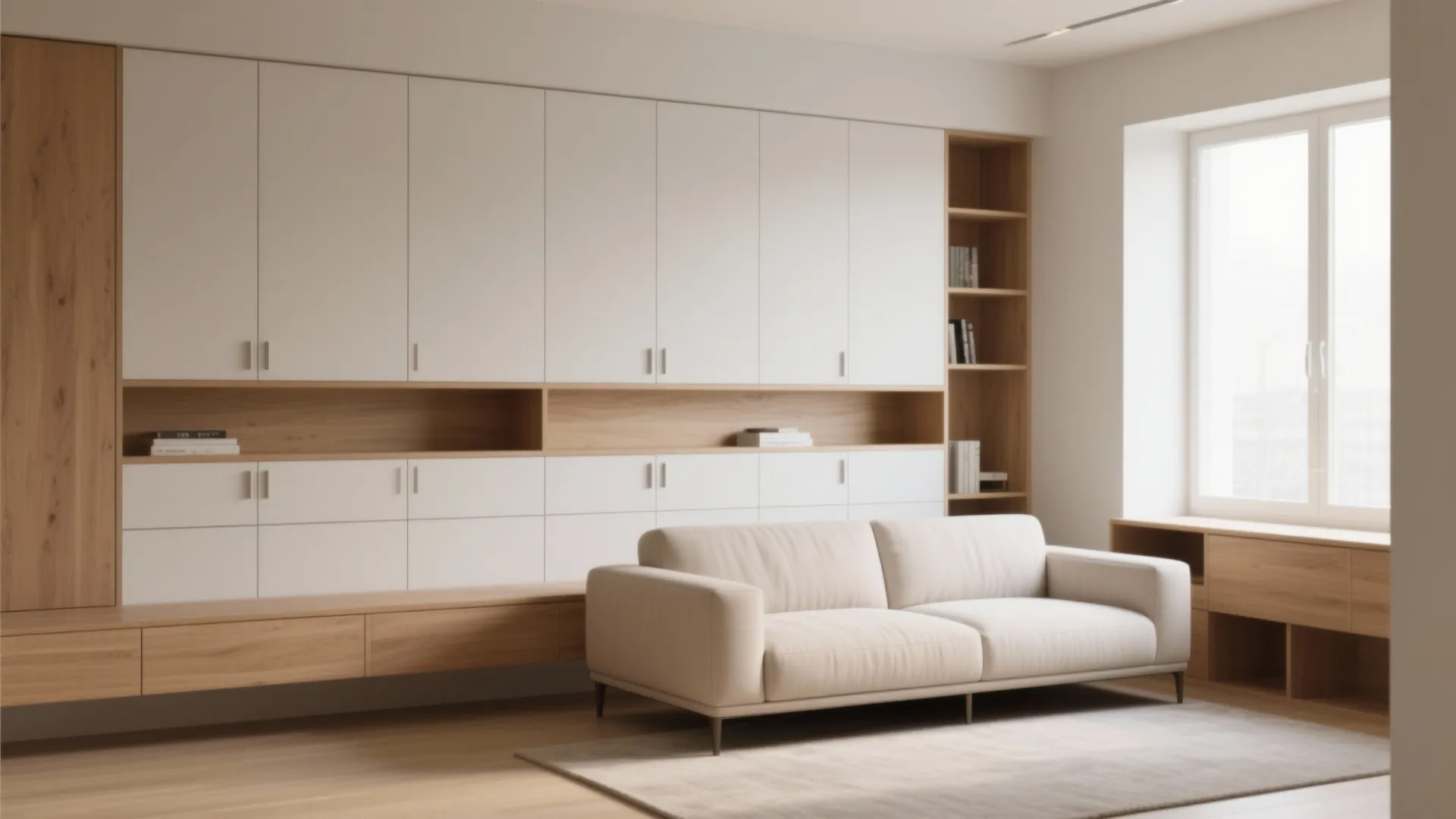 1. Minimalist Layout with Hidden Storage