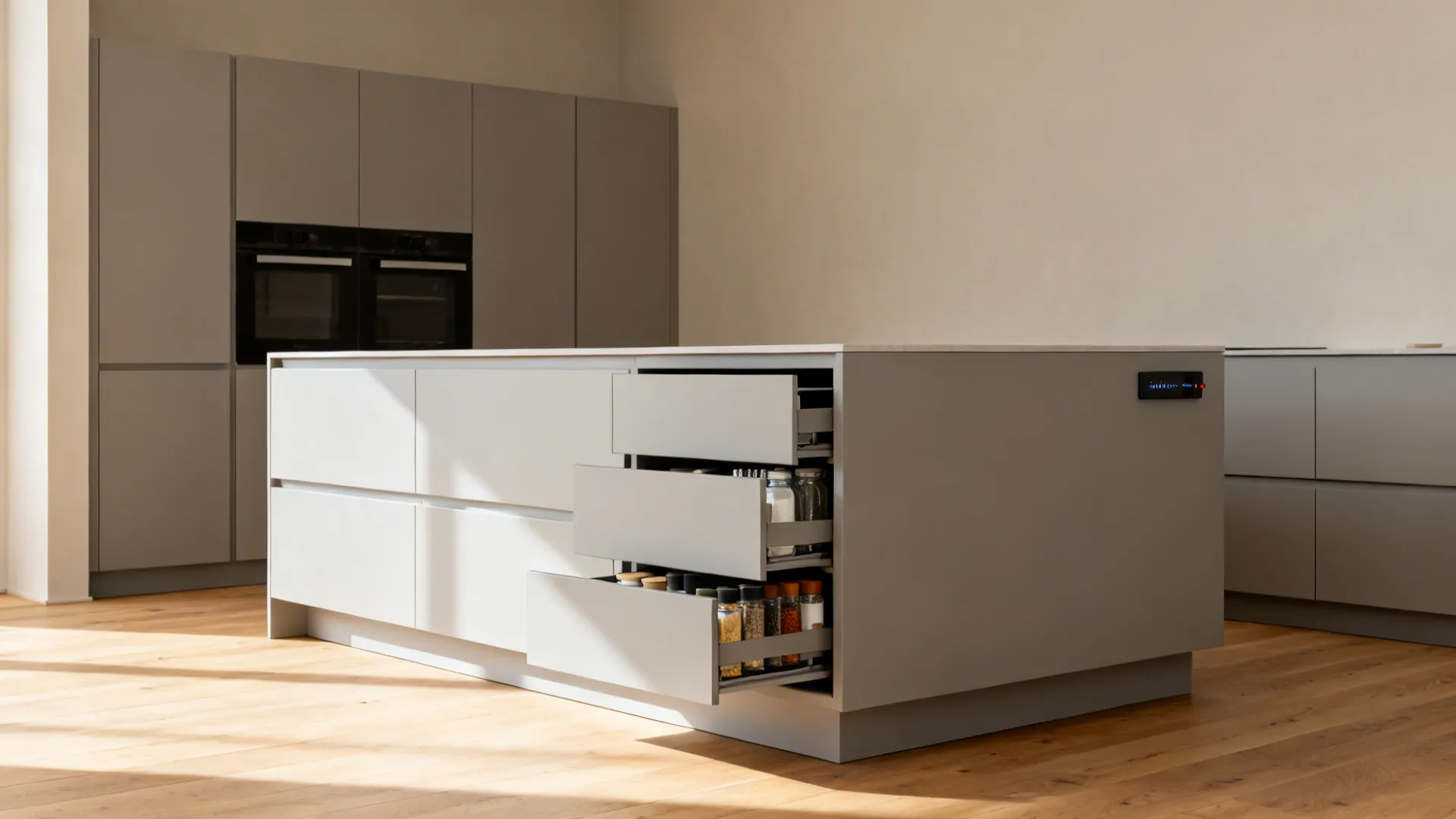 Minimalist Island With Hidden Storage