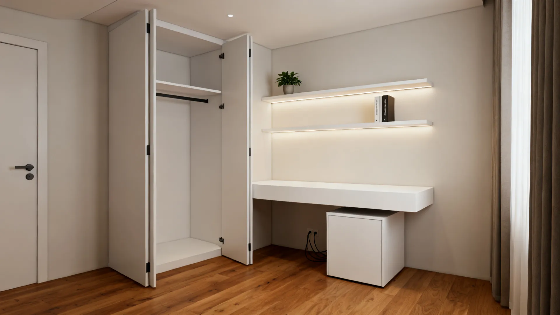 Prompt Example: Storage-Heavy Compact Office