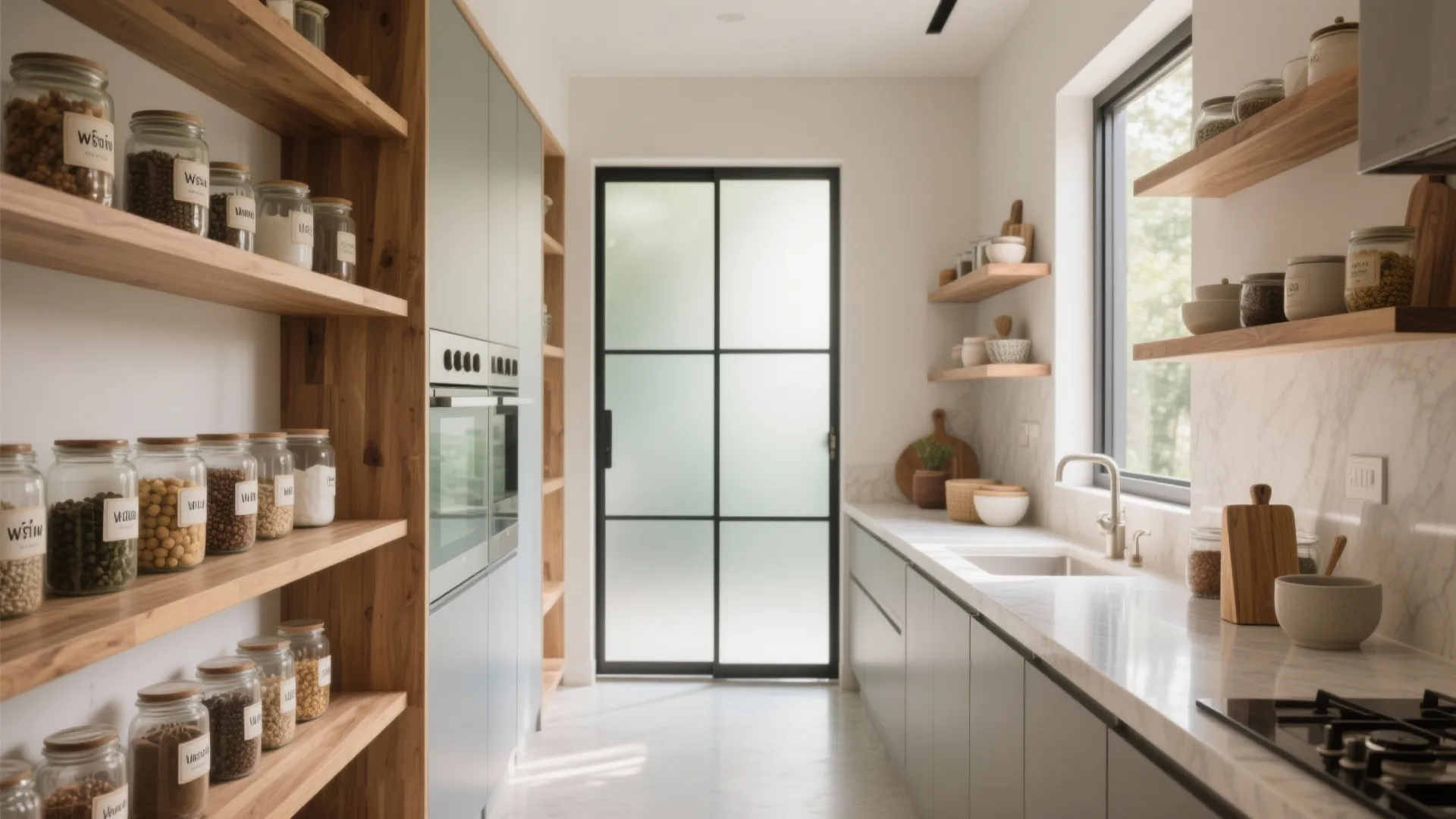 Minimalist storage solutions in the kitchen