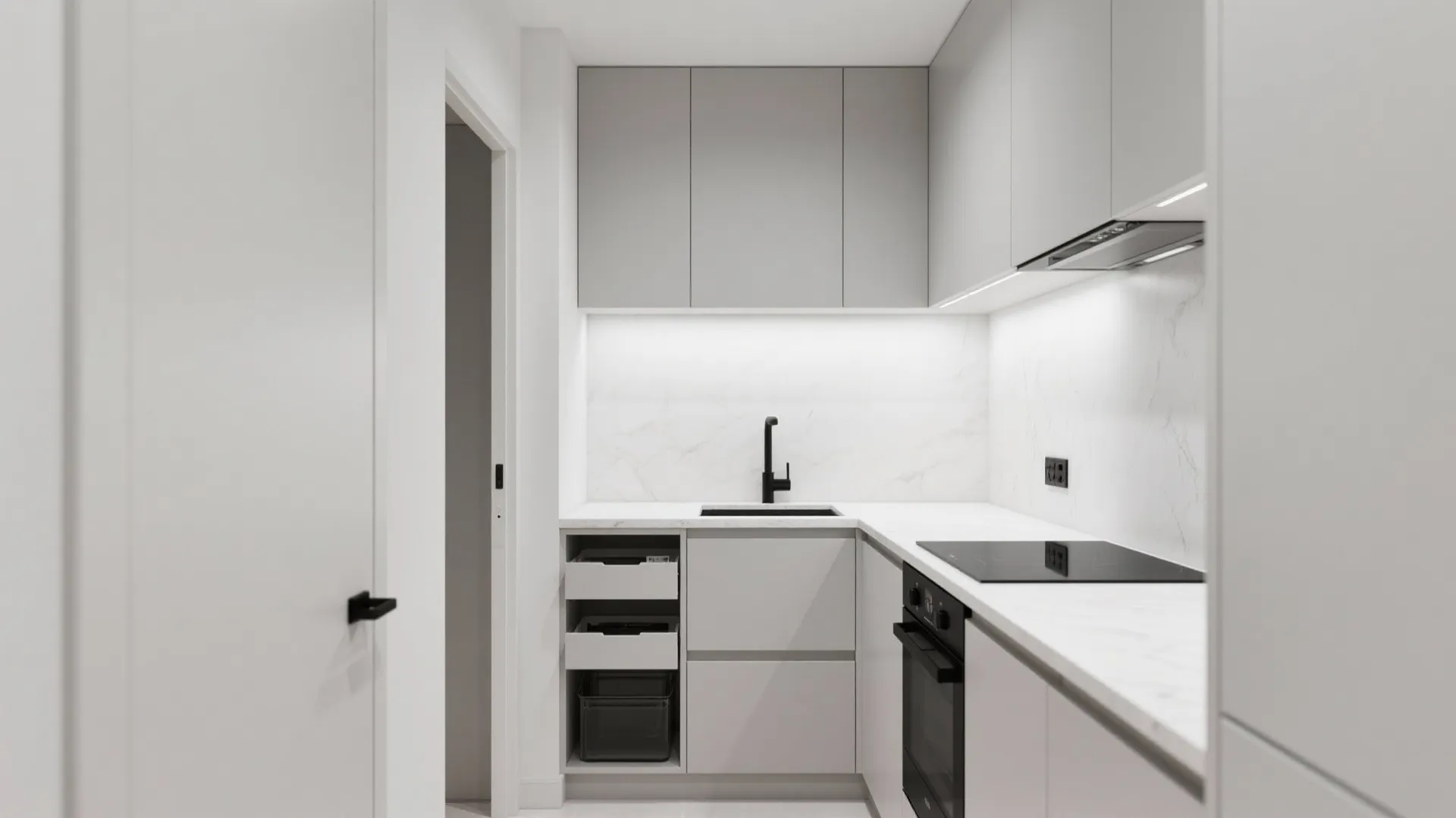 Minimalist color palette with smart storage