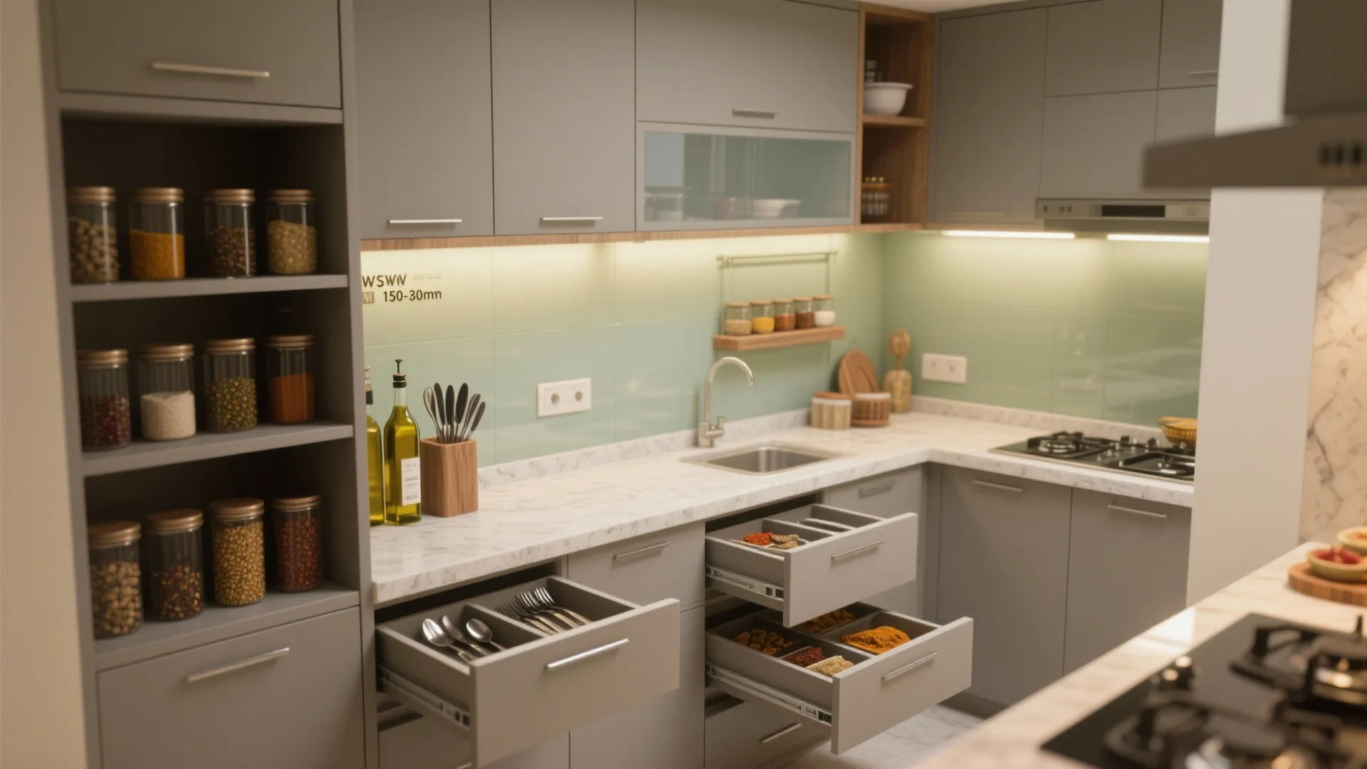 Minimalist kitchen storage