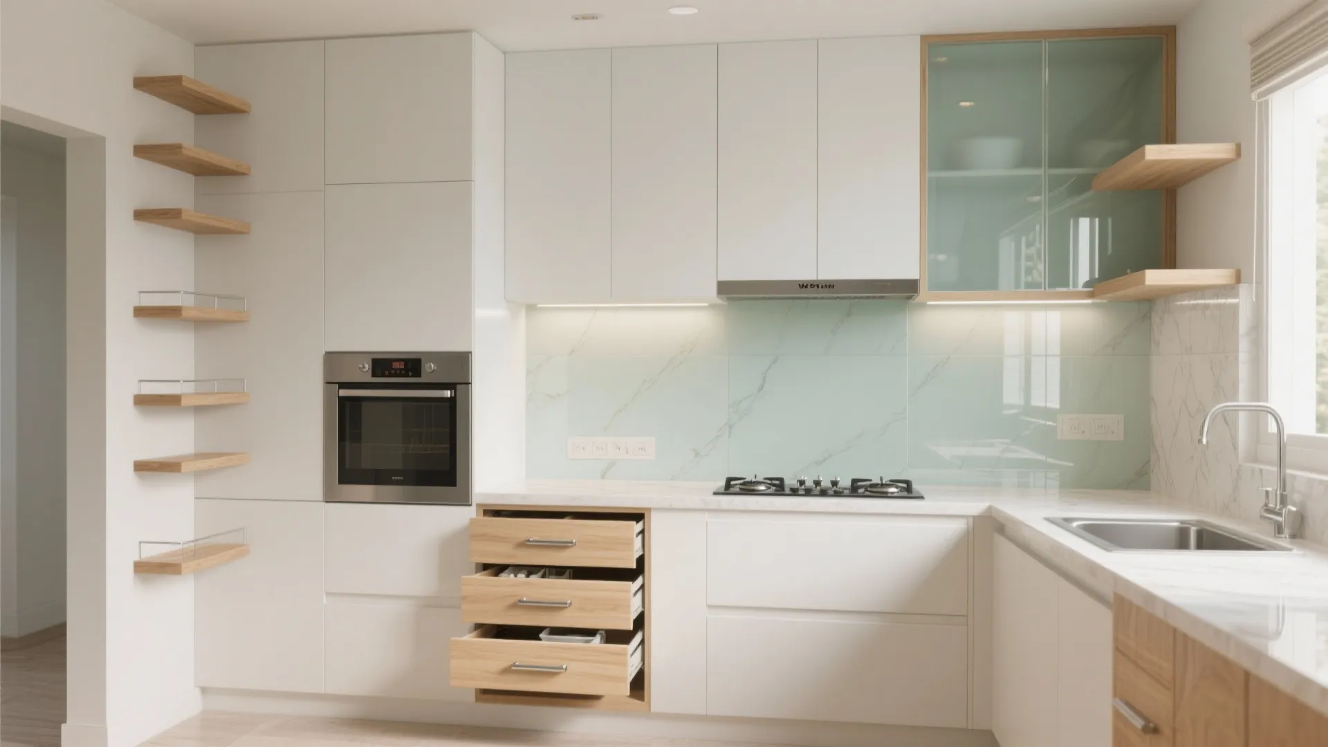Minimalist kitchen storage that breathes