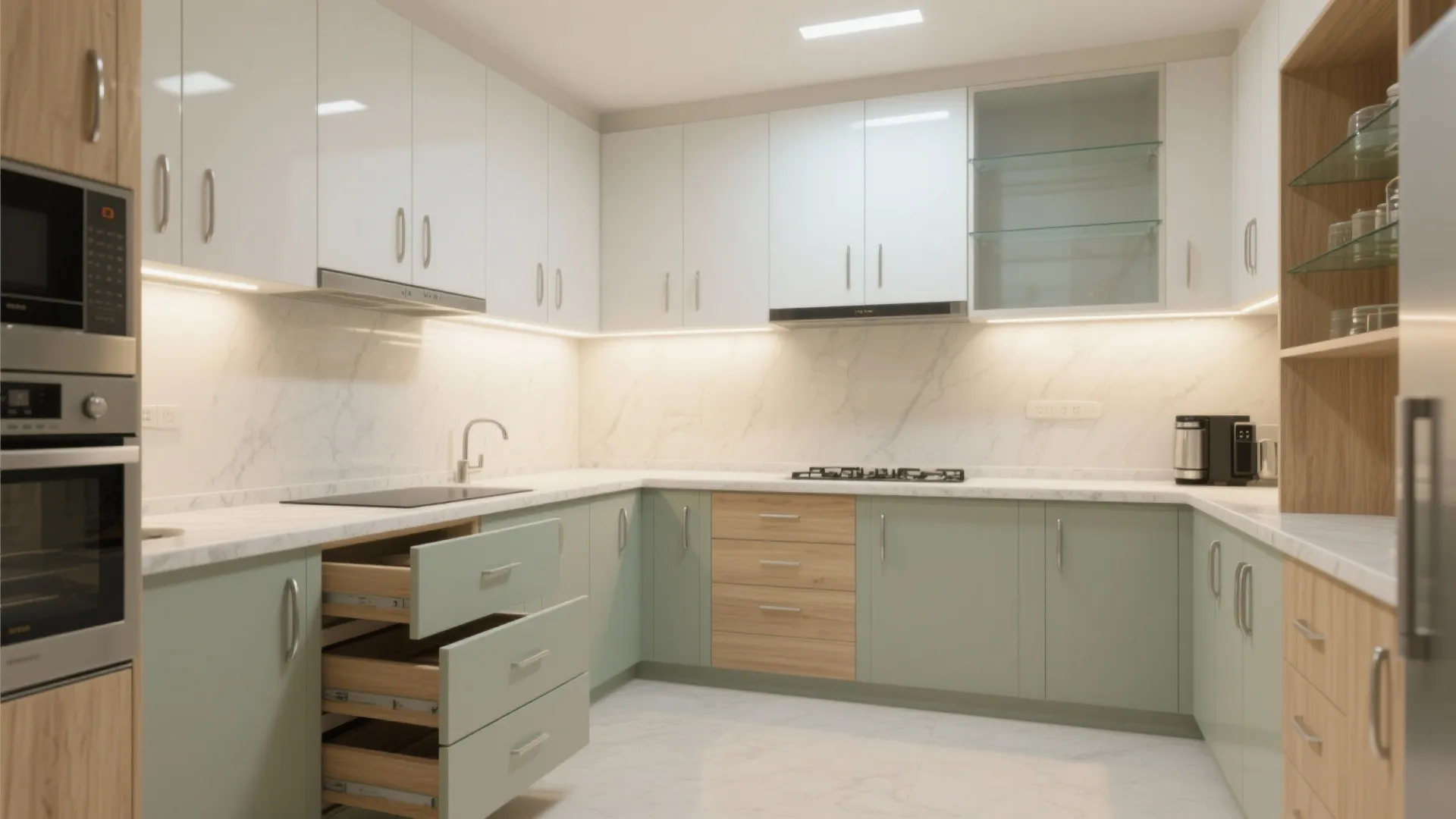 Minimalist kitchen storage that works hard