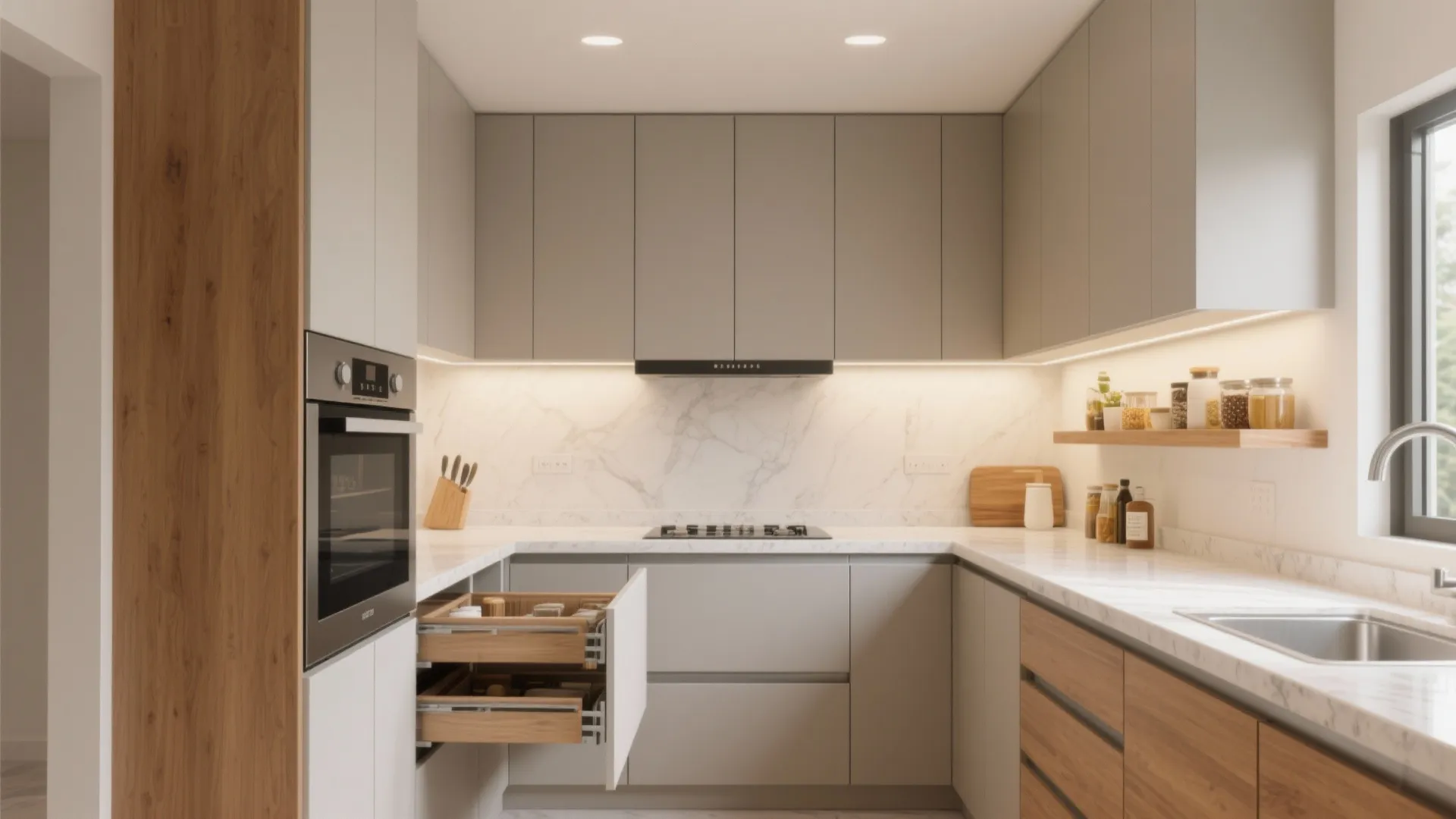 Minimalist Kitchen Storage That Hides Visual Clutter