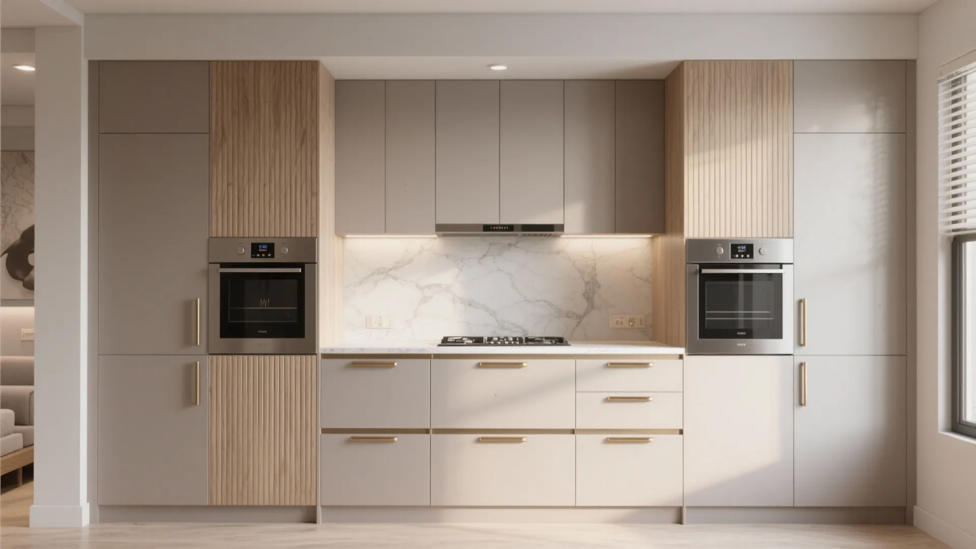 Minimalist kitchen storage with a refined palette