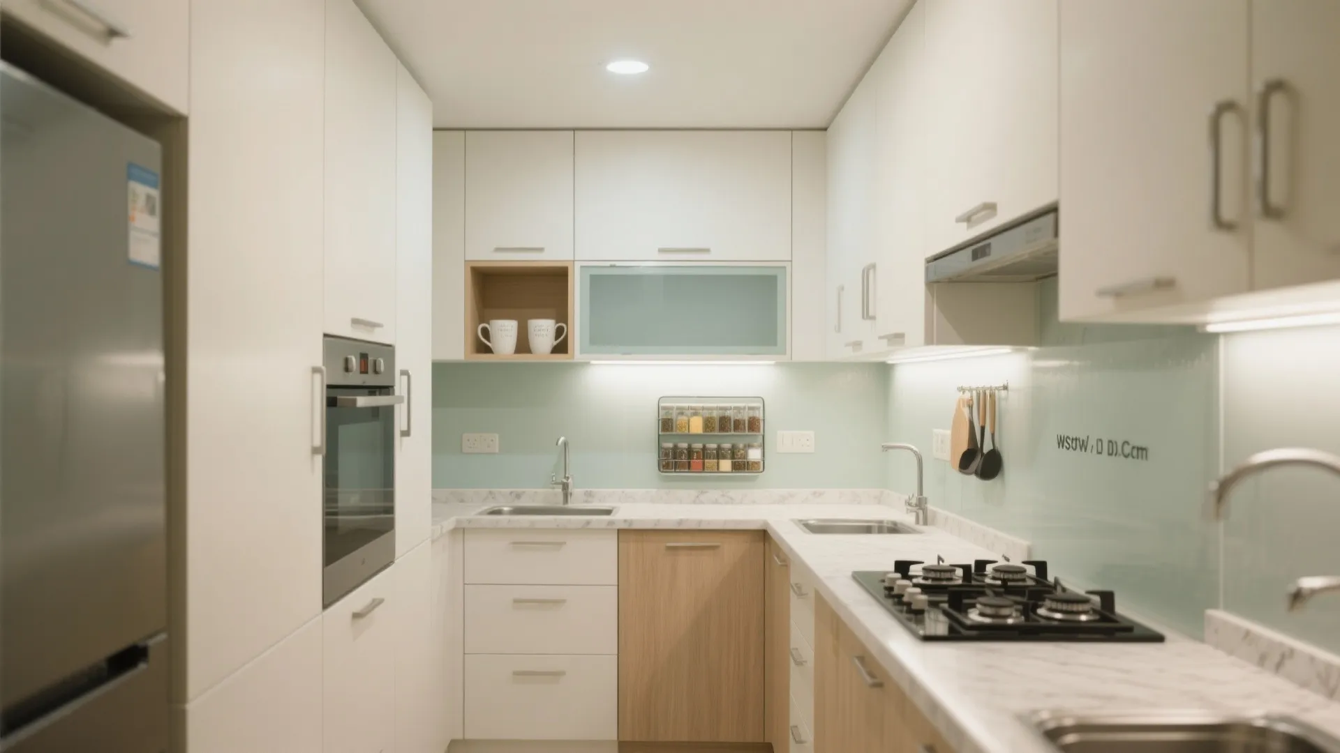 Minimalist kitchen storage for 1 BHKs