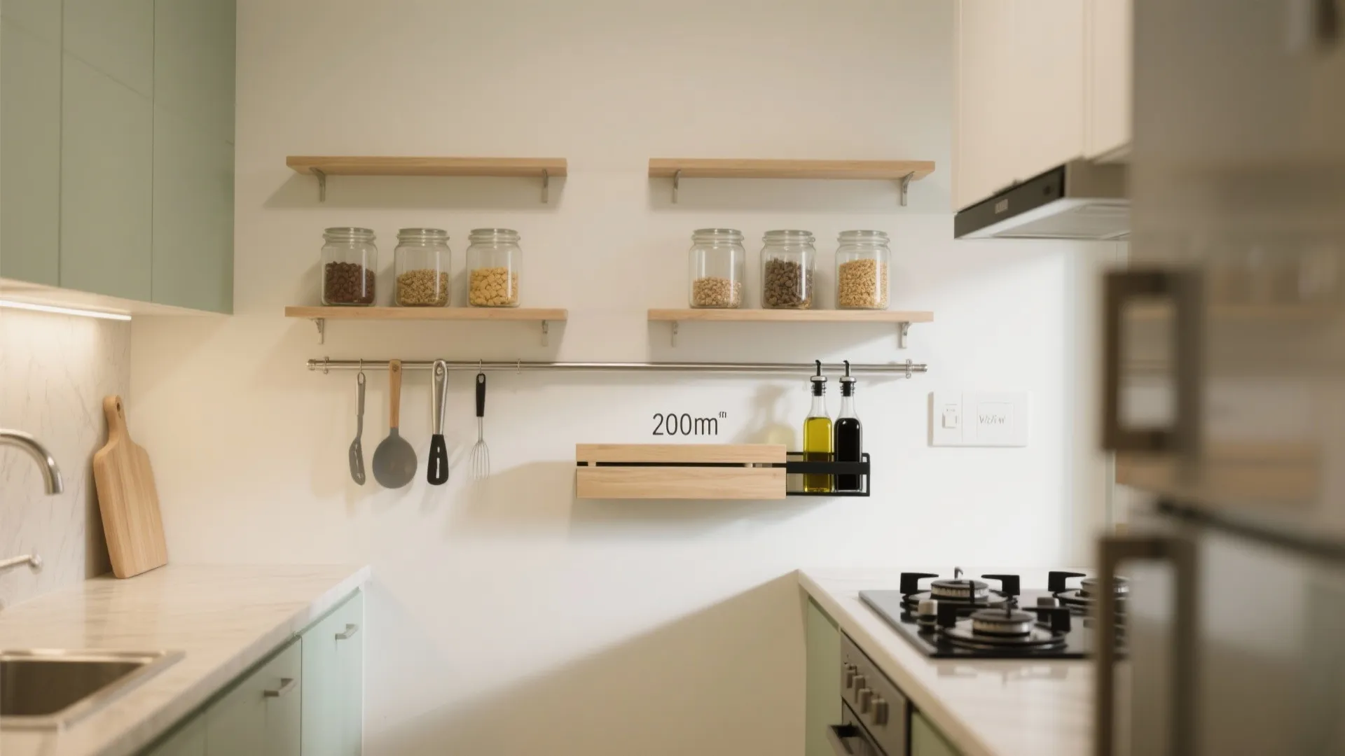 Minimalist kitchen storage that really works
