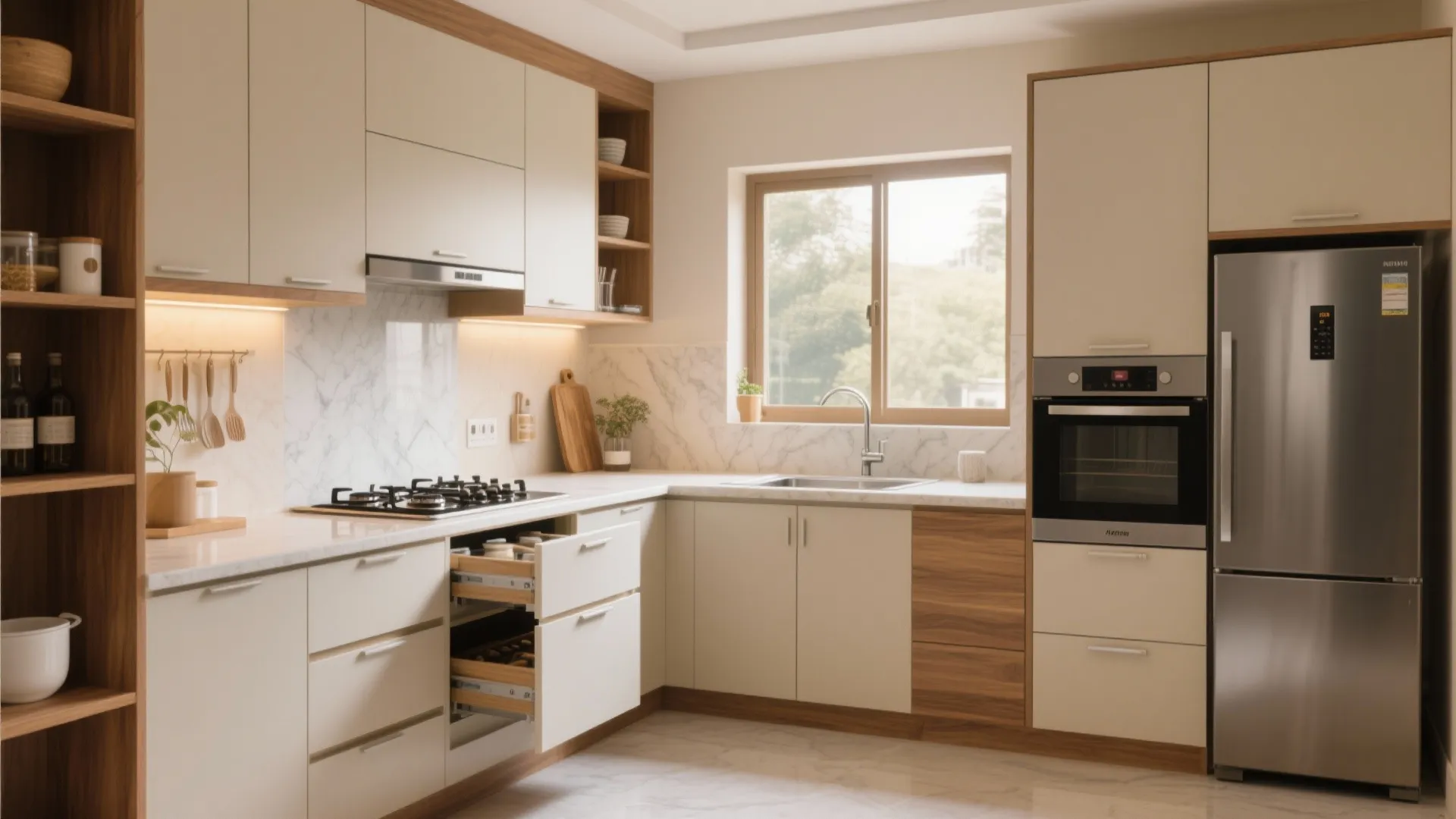 Minimalist Kitchen Storage for Heat and Dust