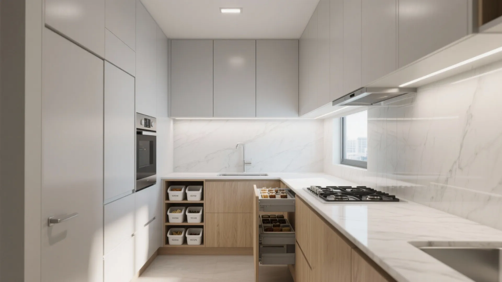 Minimalist kitchen storage that works