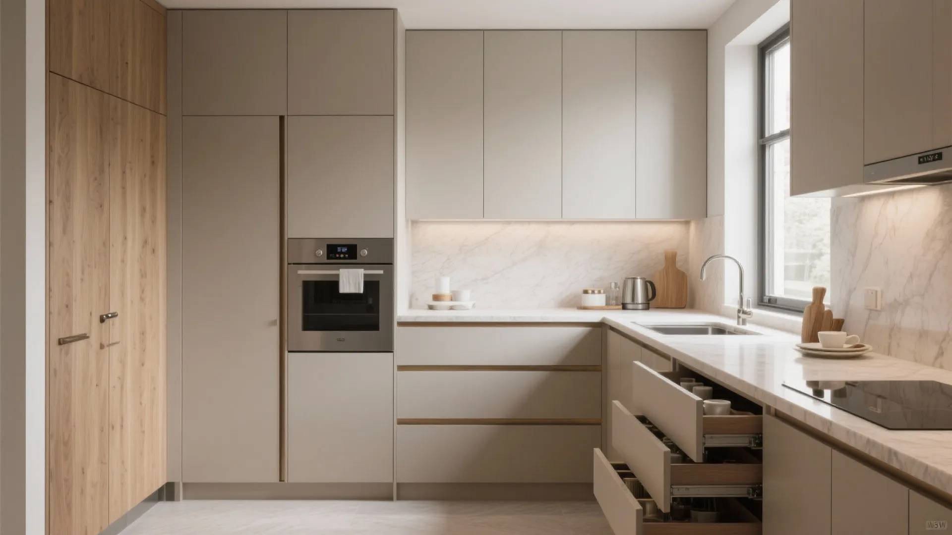 Minimalist luxury kitchen storage