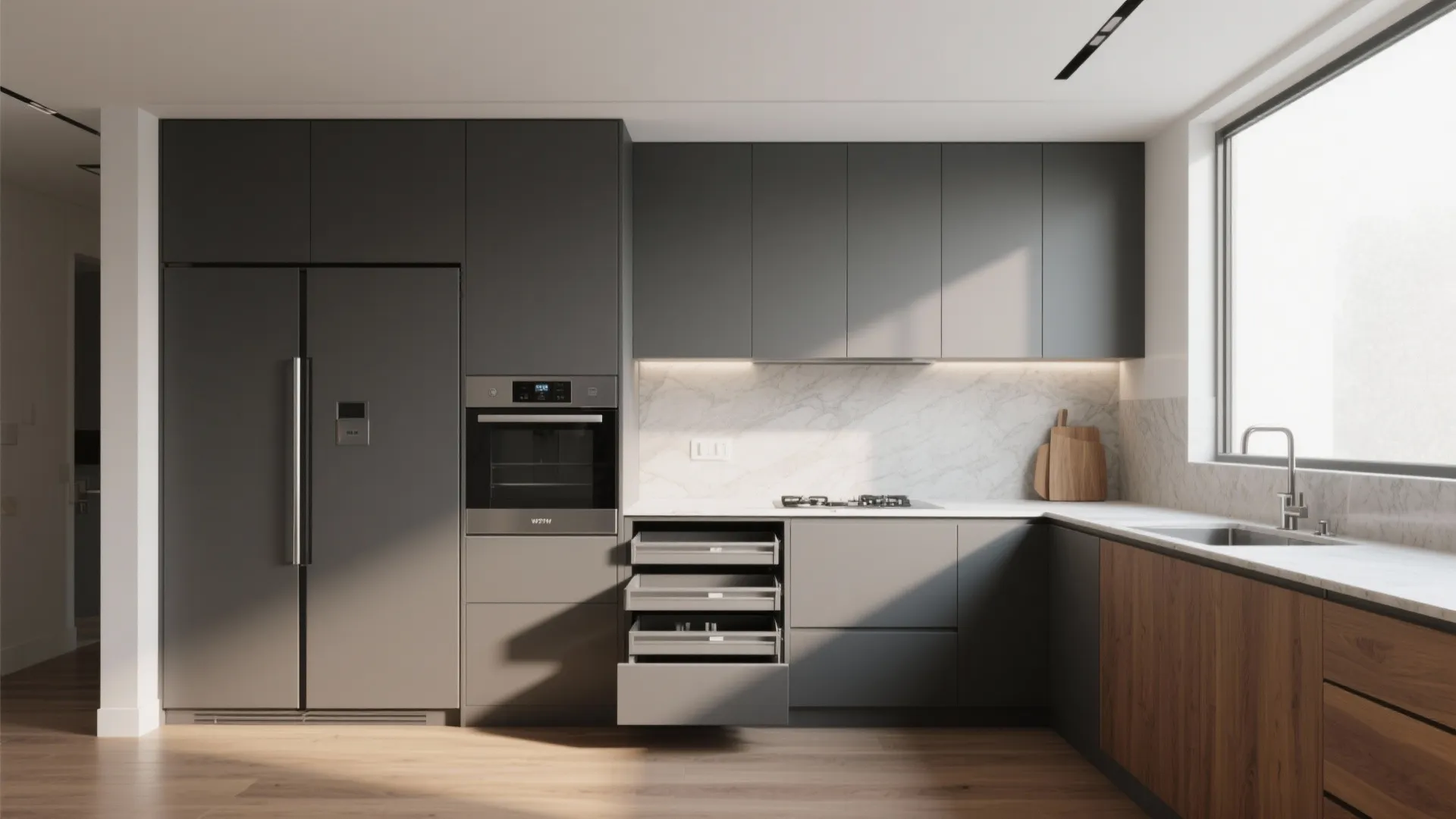 Minimalist luxury storage in the kitchen
