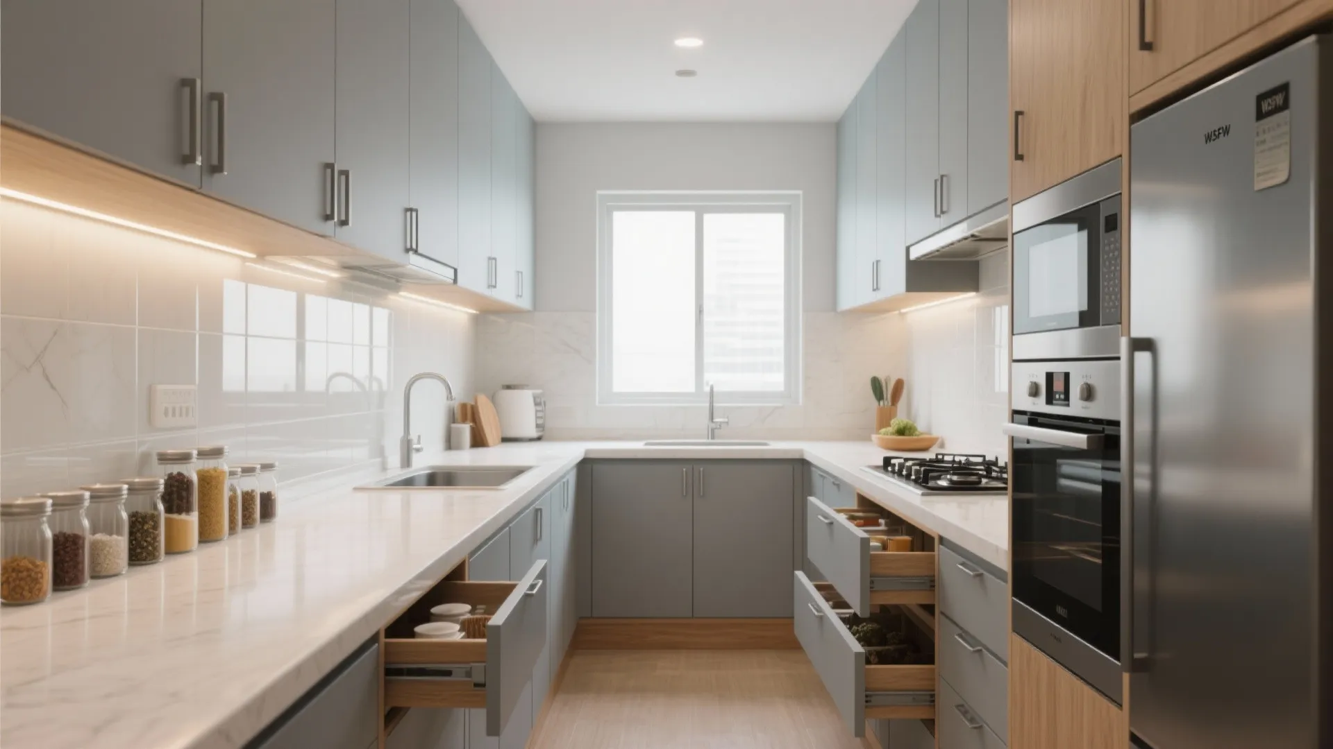 Minimalist kitchen storage that actually works