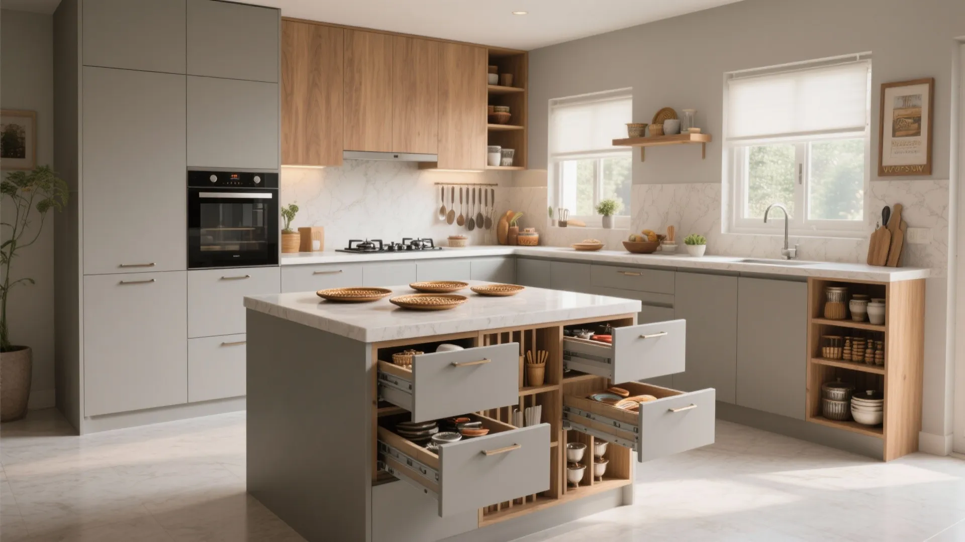 Minimalist kitchen storage that actually serves the family