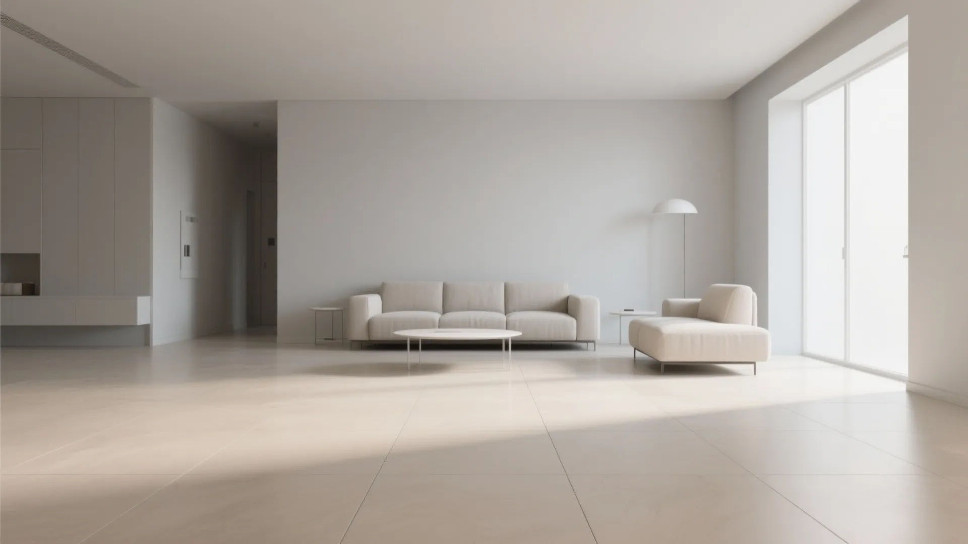 1. Minimalist Large-Format Tiles