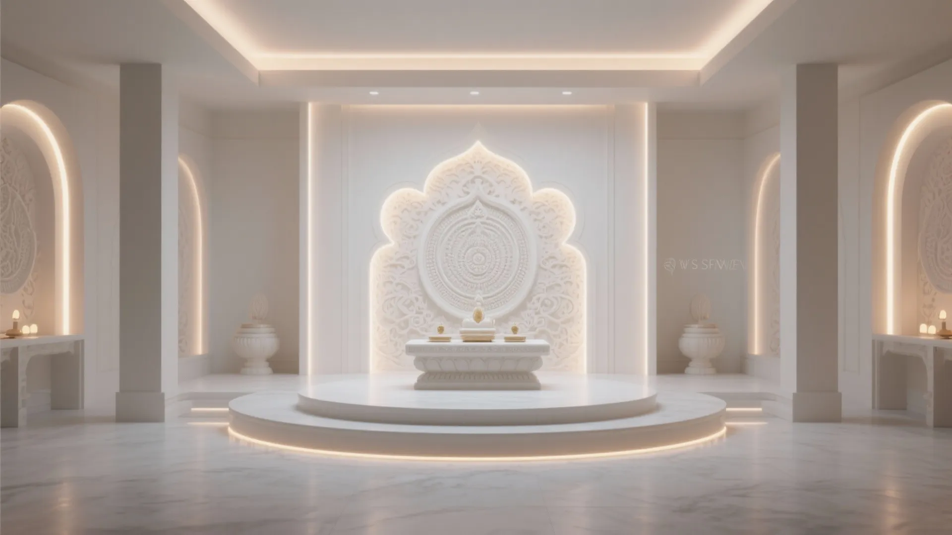 Modern Minimalist Mandir with LED Lighting