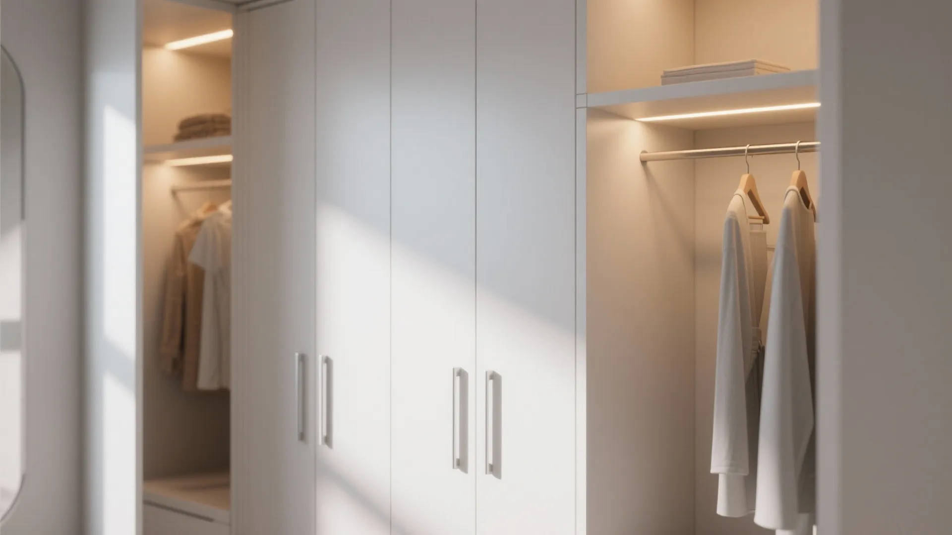 Minimalist Wardrobe with Integrated Lighting
