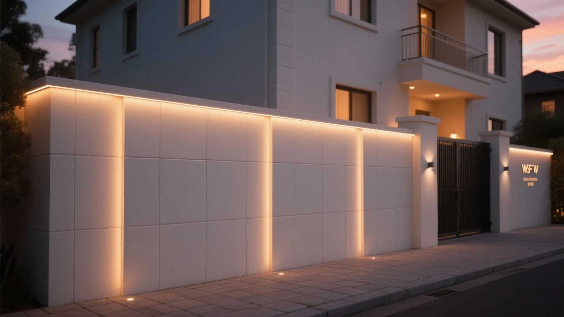 Minimalist Masonry + Integrated Warm Lighting