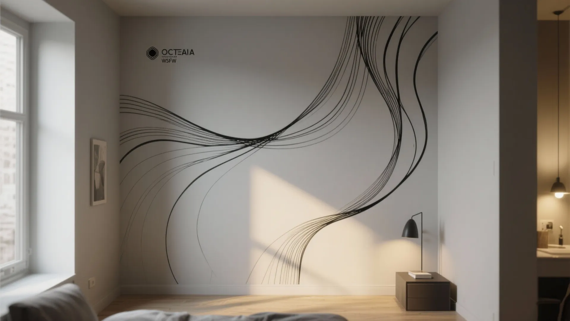 1. Minimalist Line Art Murals
