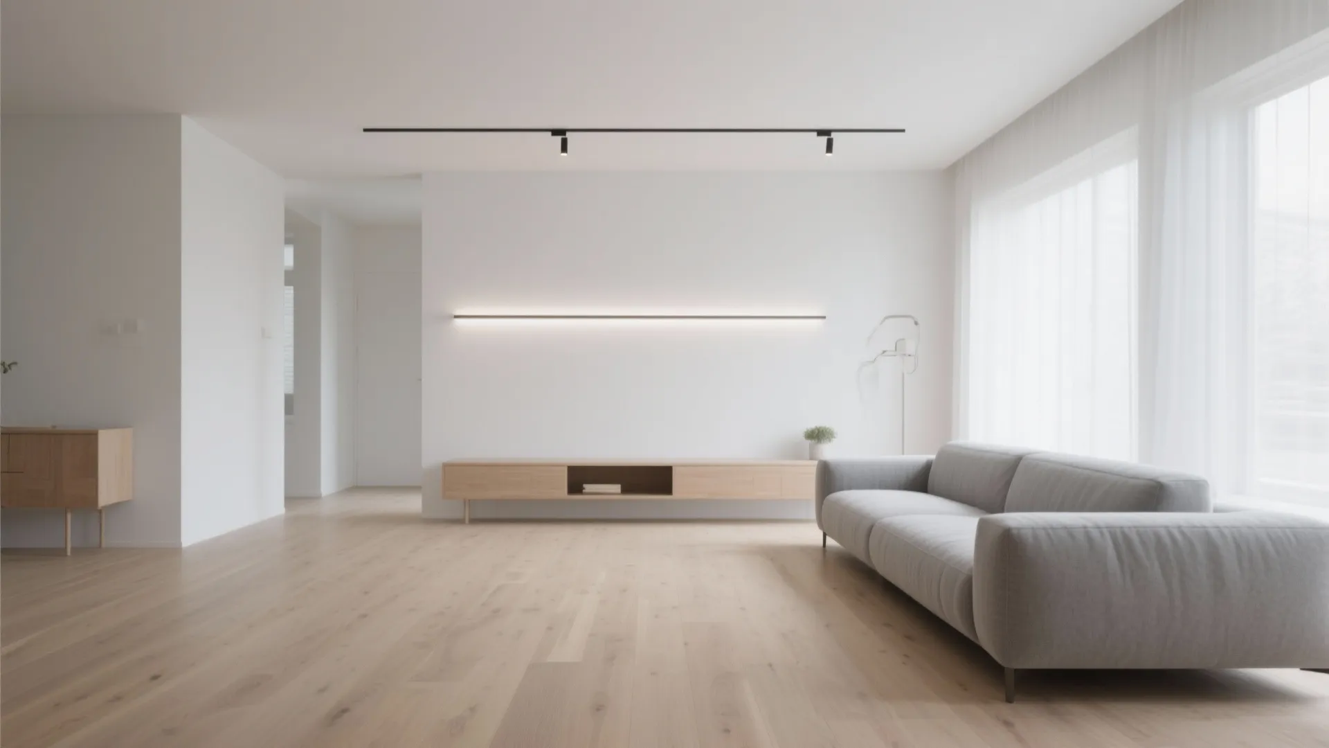 1. Minimalist Linear Track Lighting