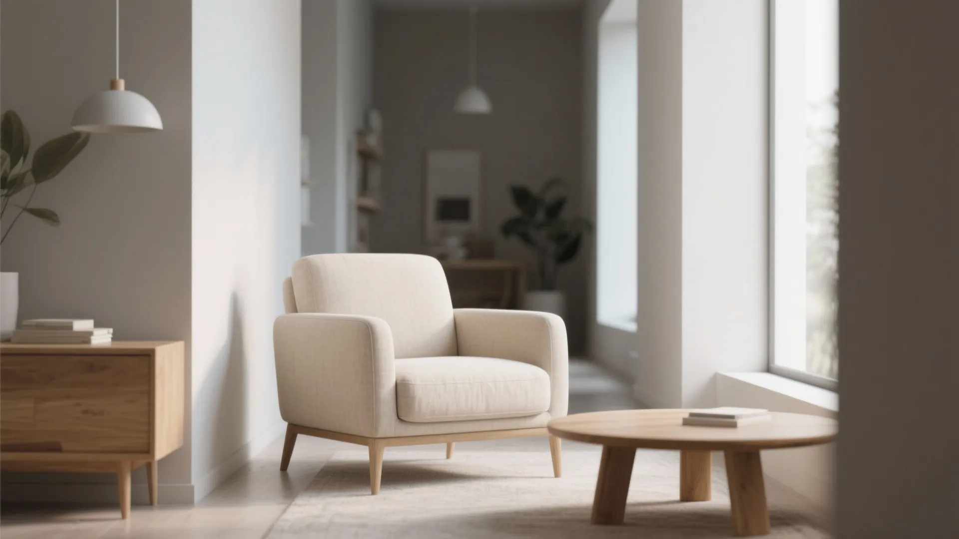 1. Minimalist Linen Armchairs