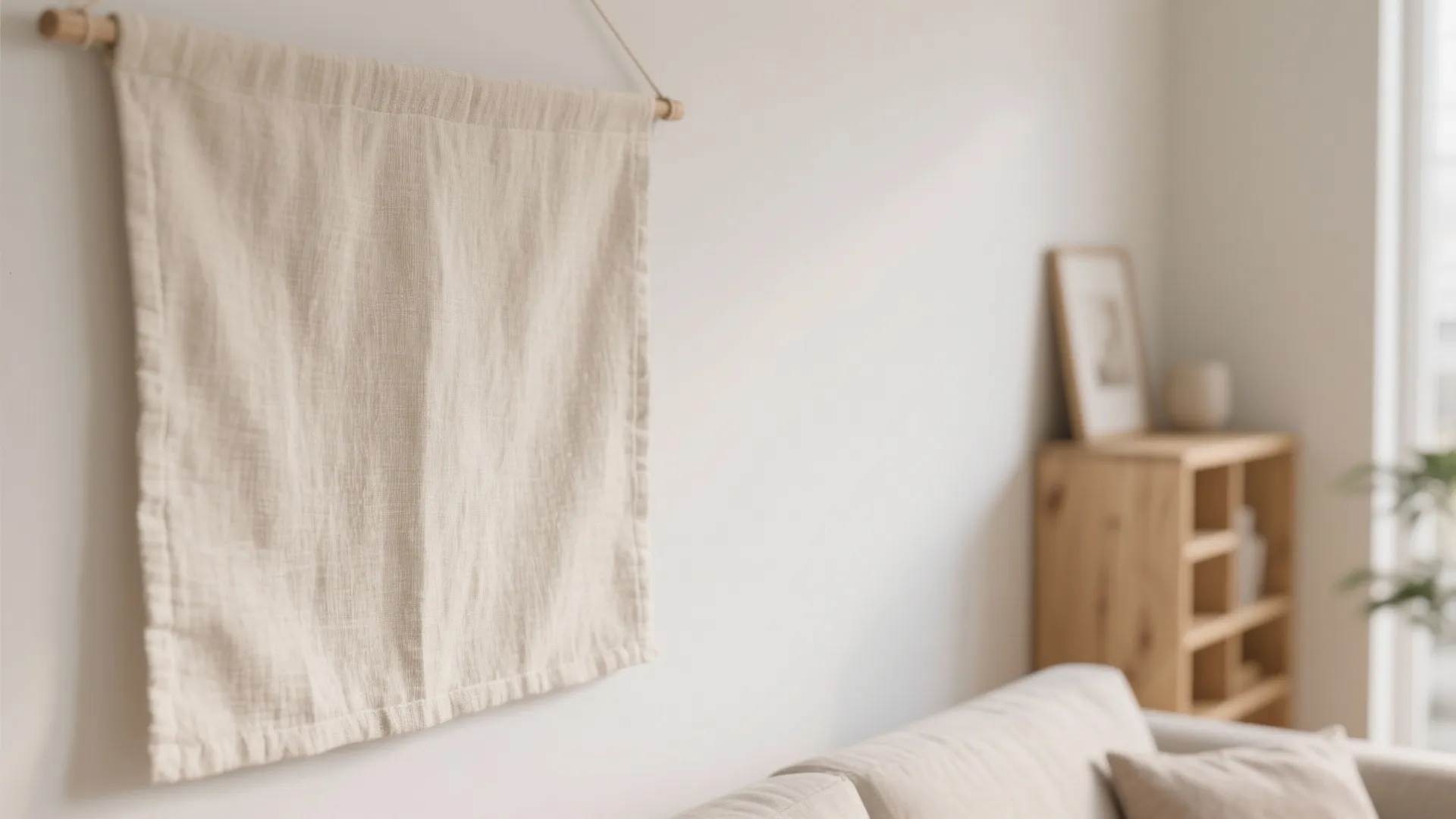 1. Minimalist Linen Wall Hanging