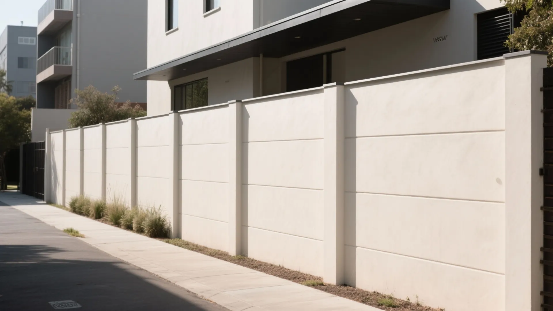 Minimalist boundary wall lines and shadow gaps