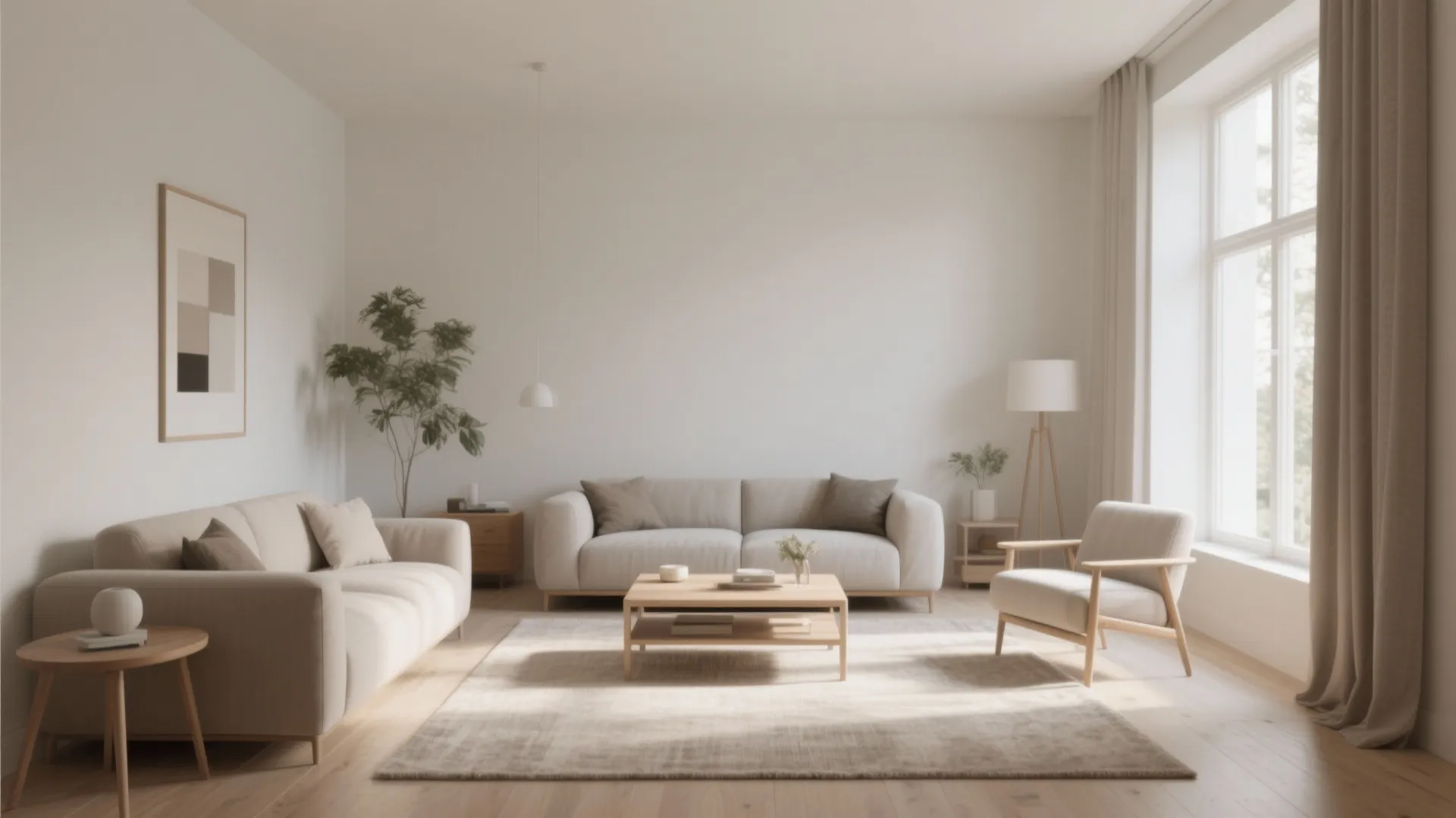 Minimalist furniture arrangement