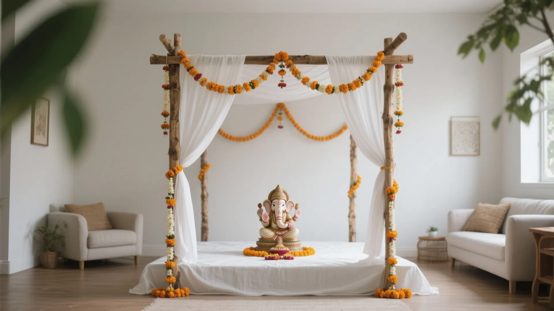 Minimalist Mandap with Sustainable Touch
