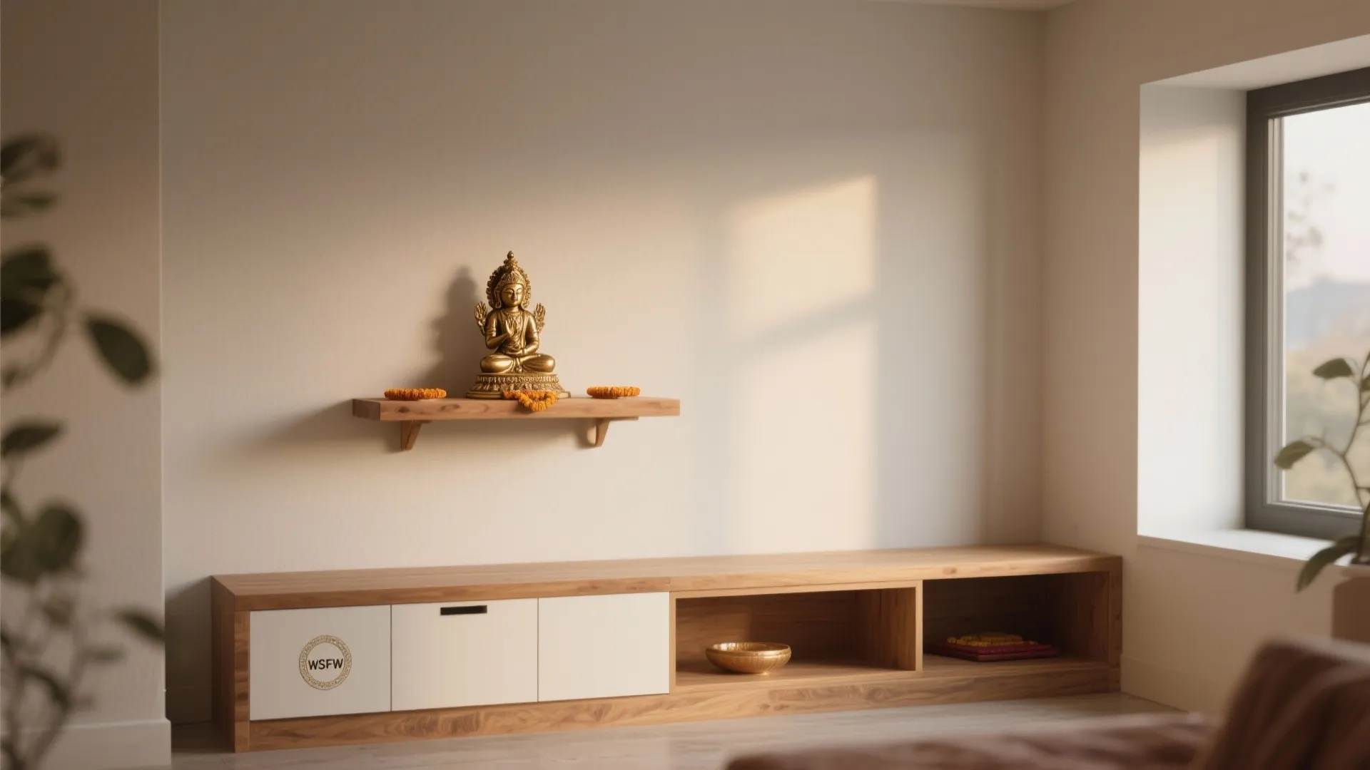 1. Minimalist Mandir Setup