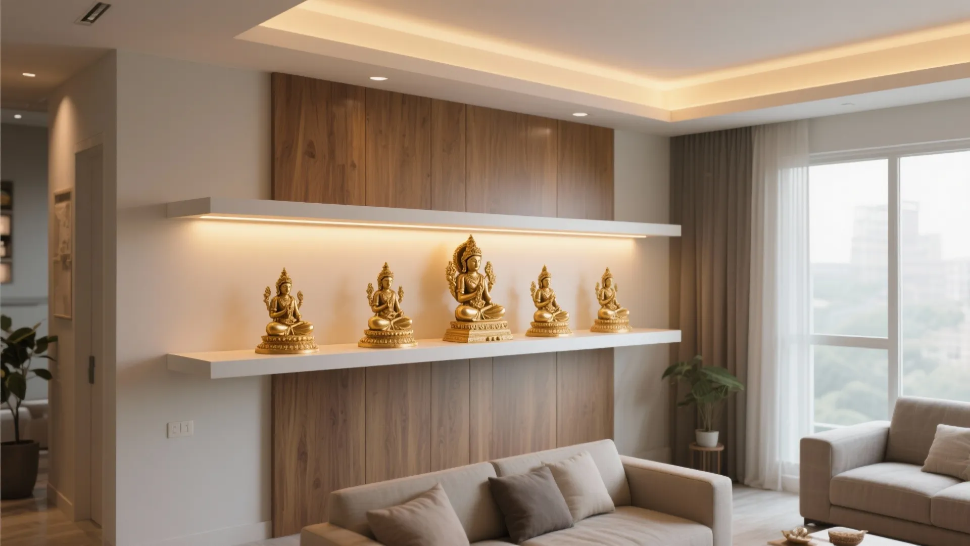 Minimalist Mandir Shelf Design