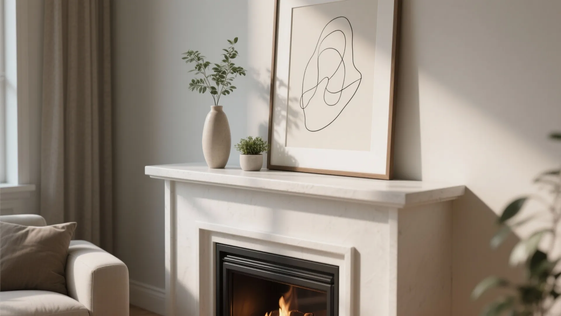 1. Minimalist Mantel Styling