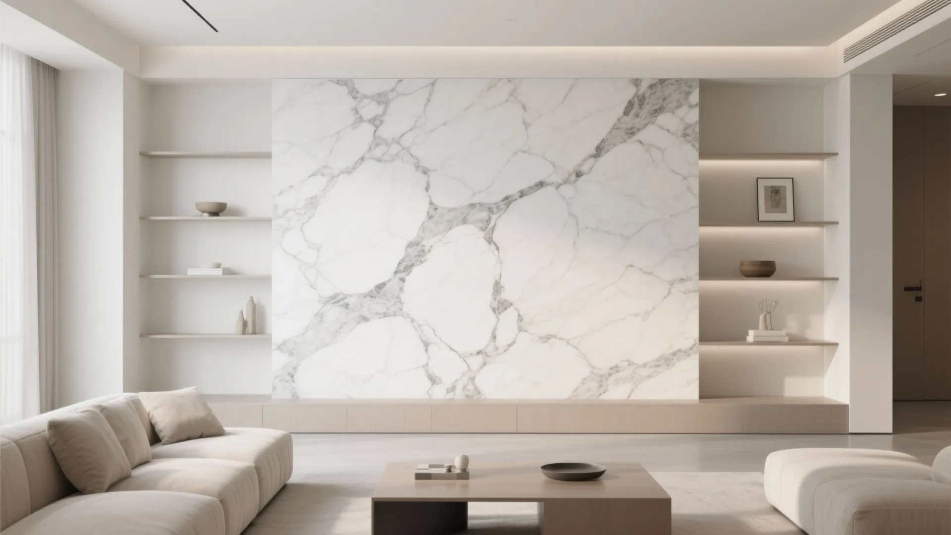 Minimalist Marble Accent Wall